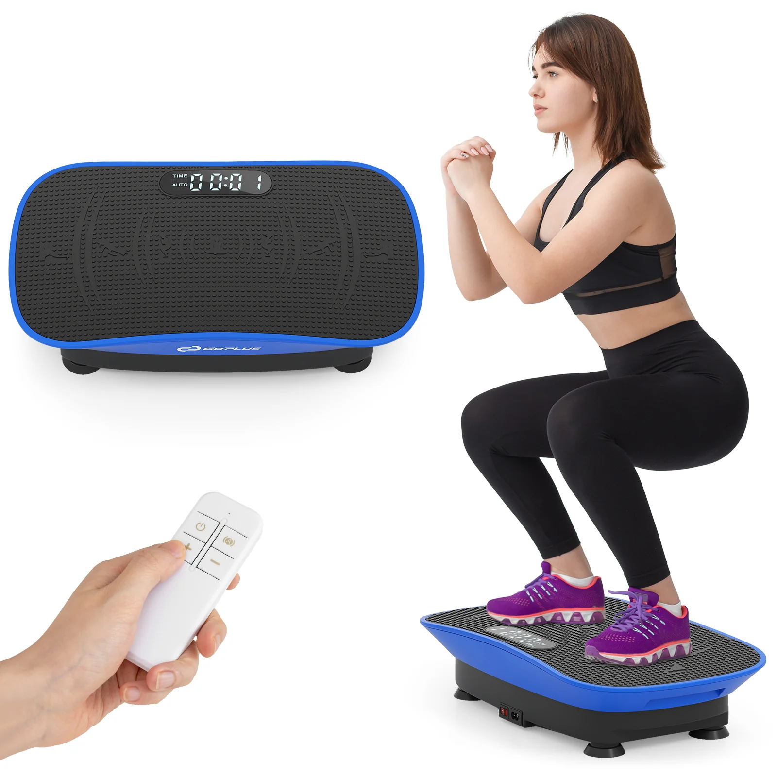 Vibration Plate Exercise Machine, 10 Speed Intensities, Navy - Image 5