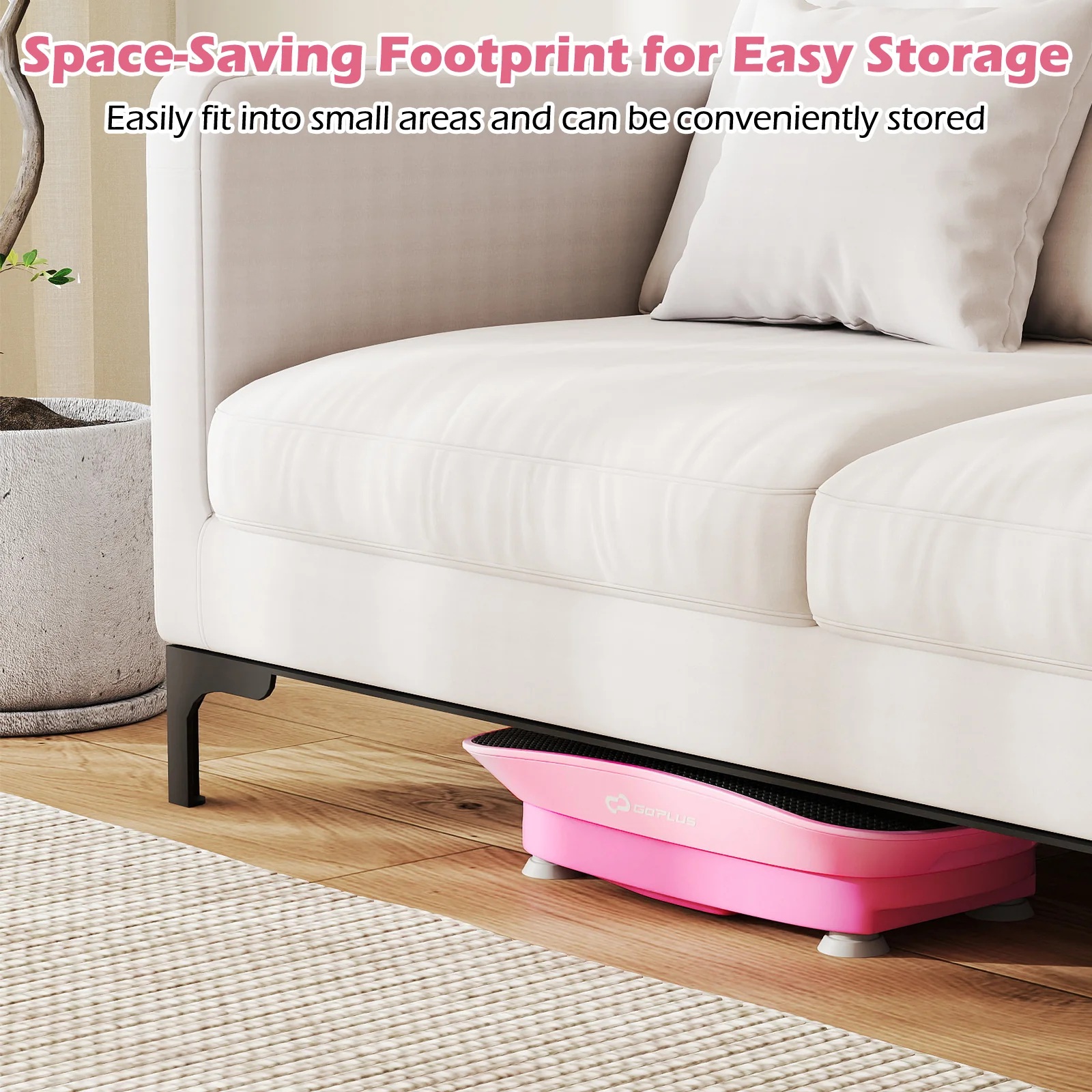 Vibration Plate Exercise Machine, 10 Speed Intensities, Pink - Image 9