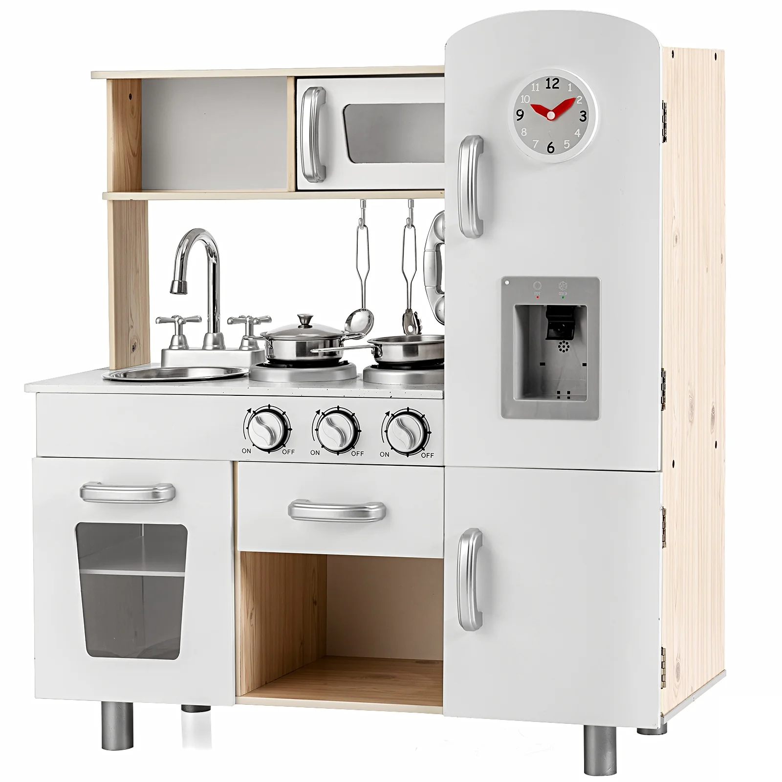 Vintage Play Kitchen Pretend Cooking Playset, White