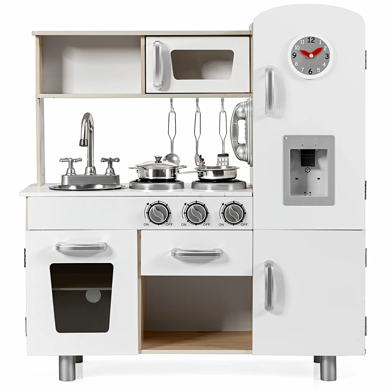 Vintage Play Kitchen Pretend Cooking Playset, White - Image 4