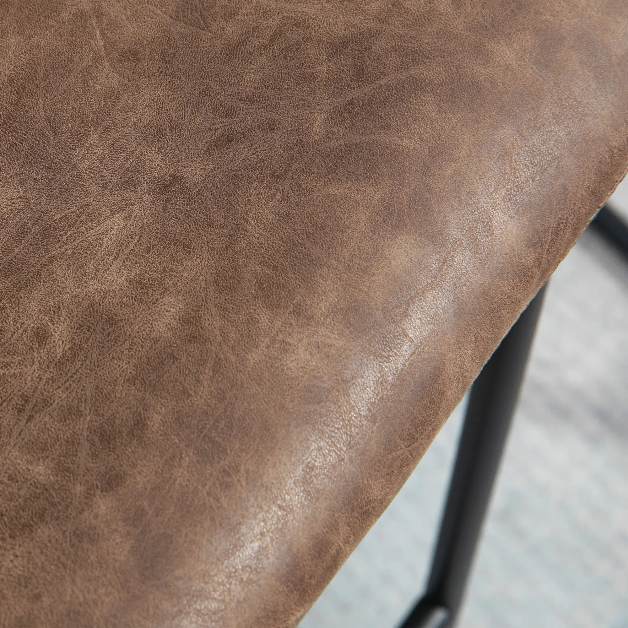 Vintage PU Leather Bar Stools, Set of 2, Counter Height, Brown - Image 10