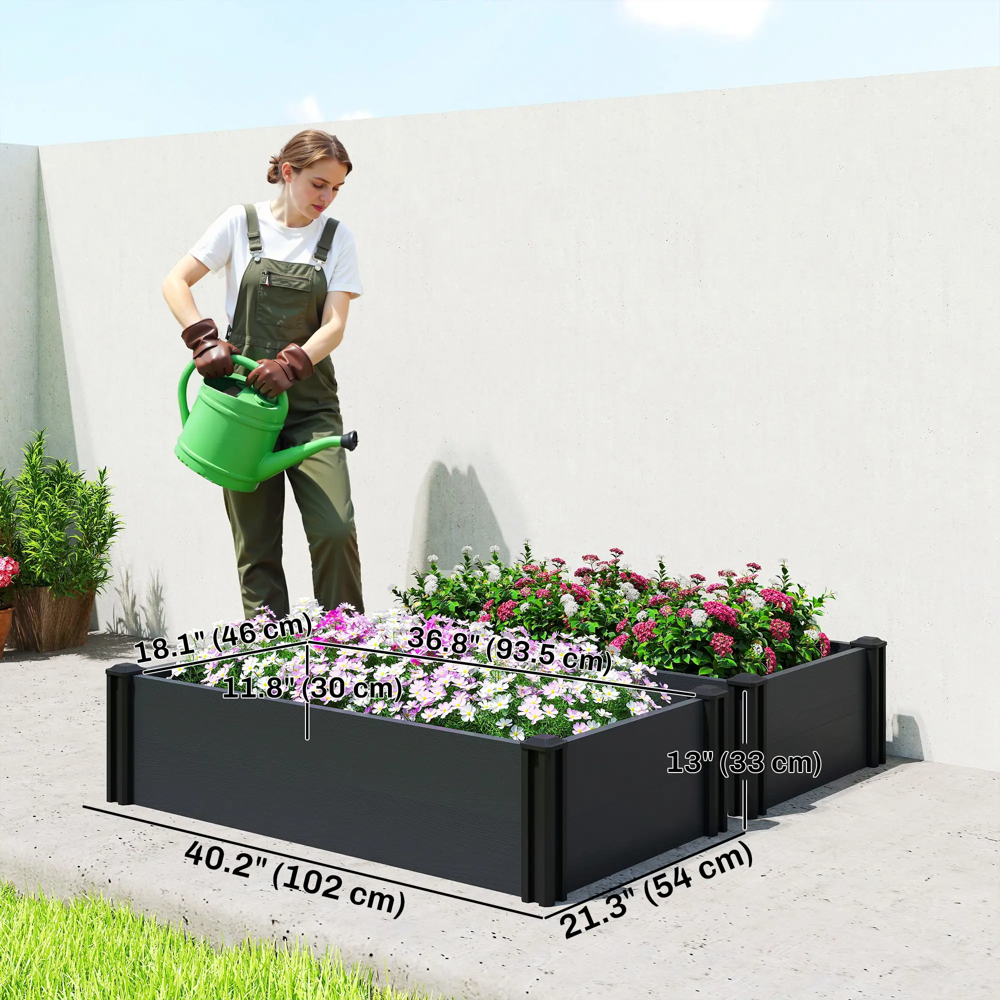 Vinyl Raised Garden Bed Kit, 2 Elevated Boxes, Open Bottom, Screwless Planter - Image 3