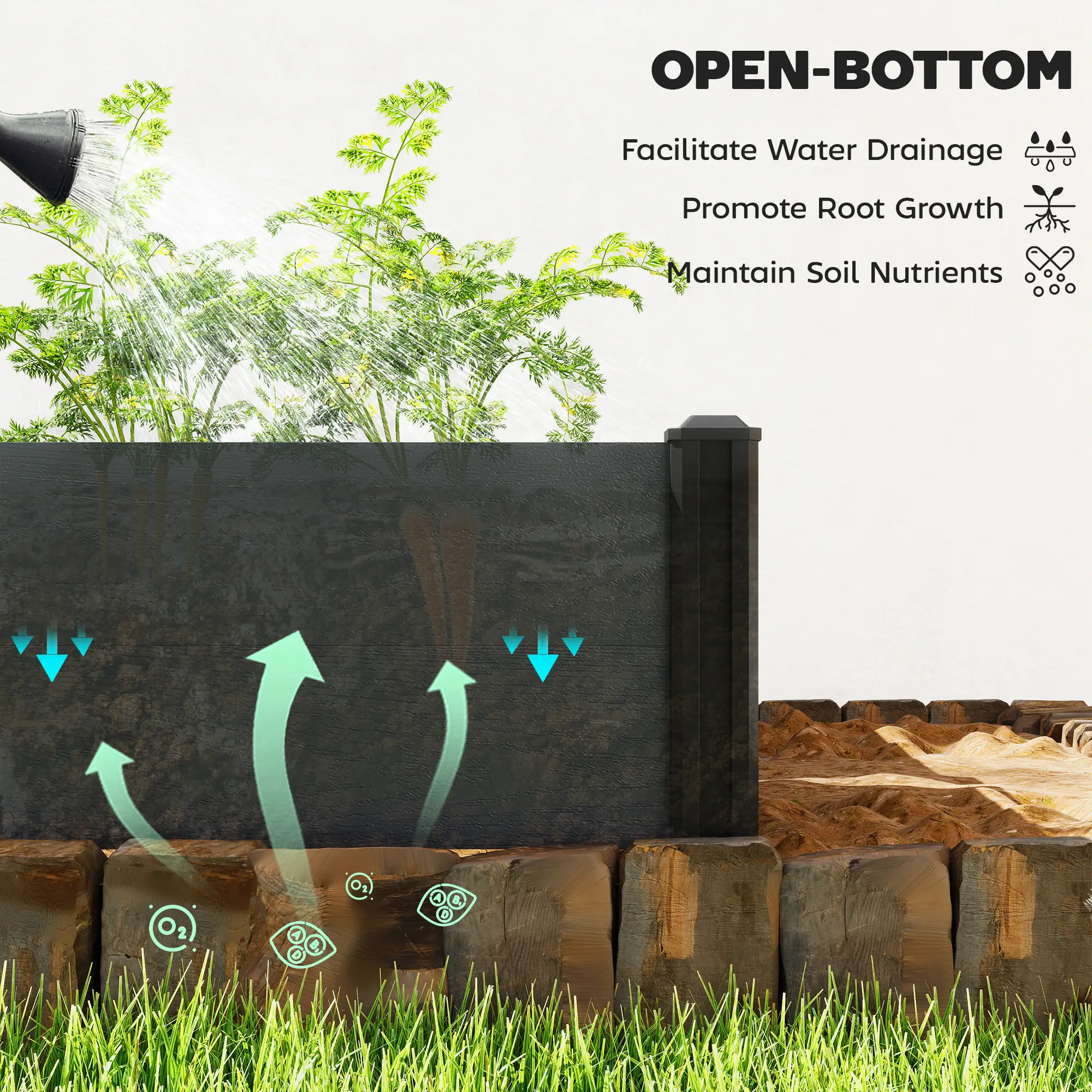 Vinyl Raised Garden Bed Kit, 2 Elevated Boxes, Open Bottom, Screwless Planter - Image 9