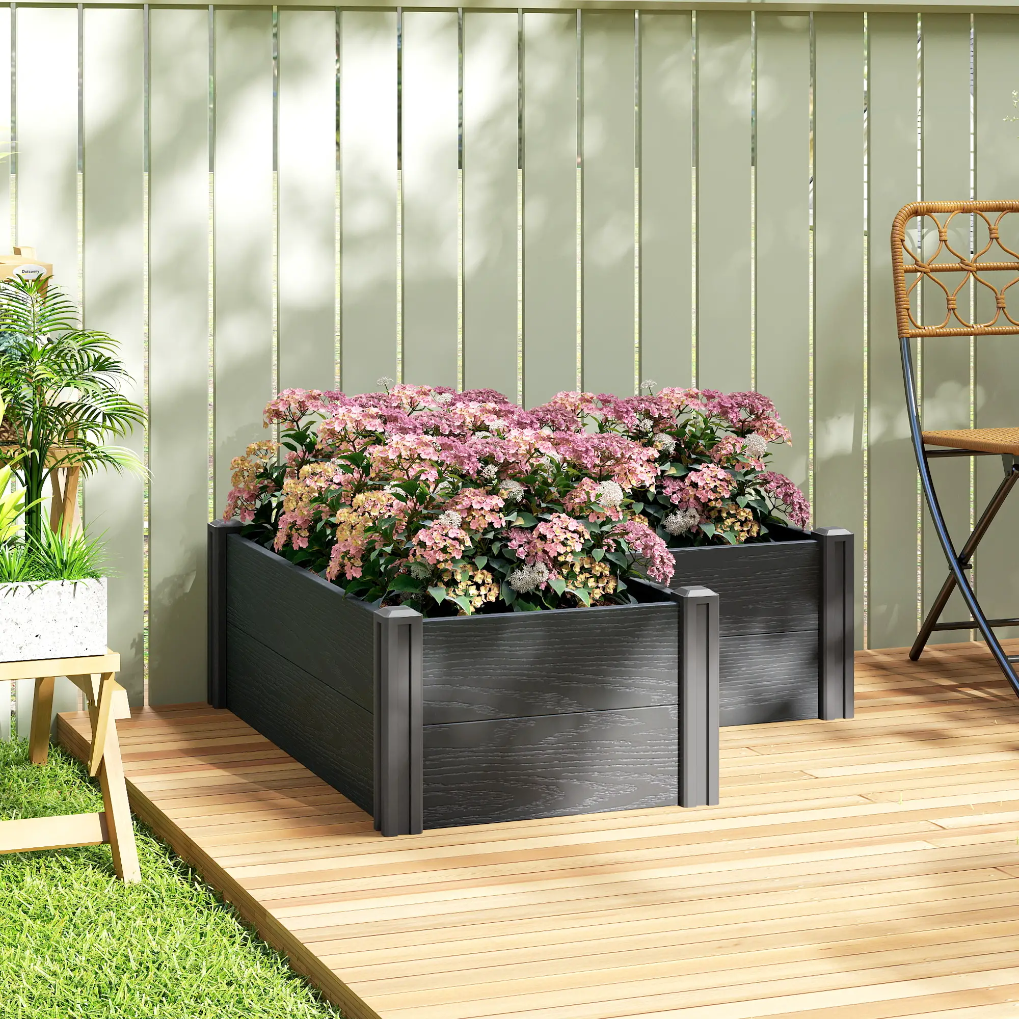 Vinyl Raised Garden Bed Kit, 3 x 3 x 1ft, Elevated Planter Box - Image 2