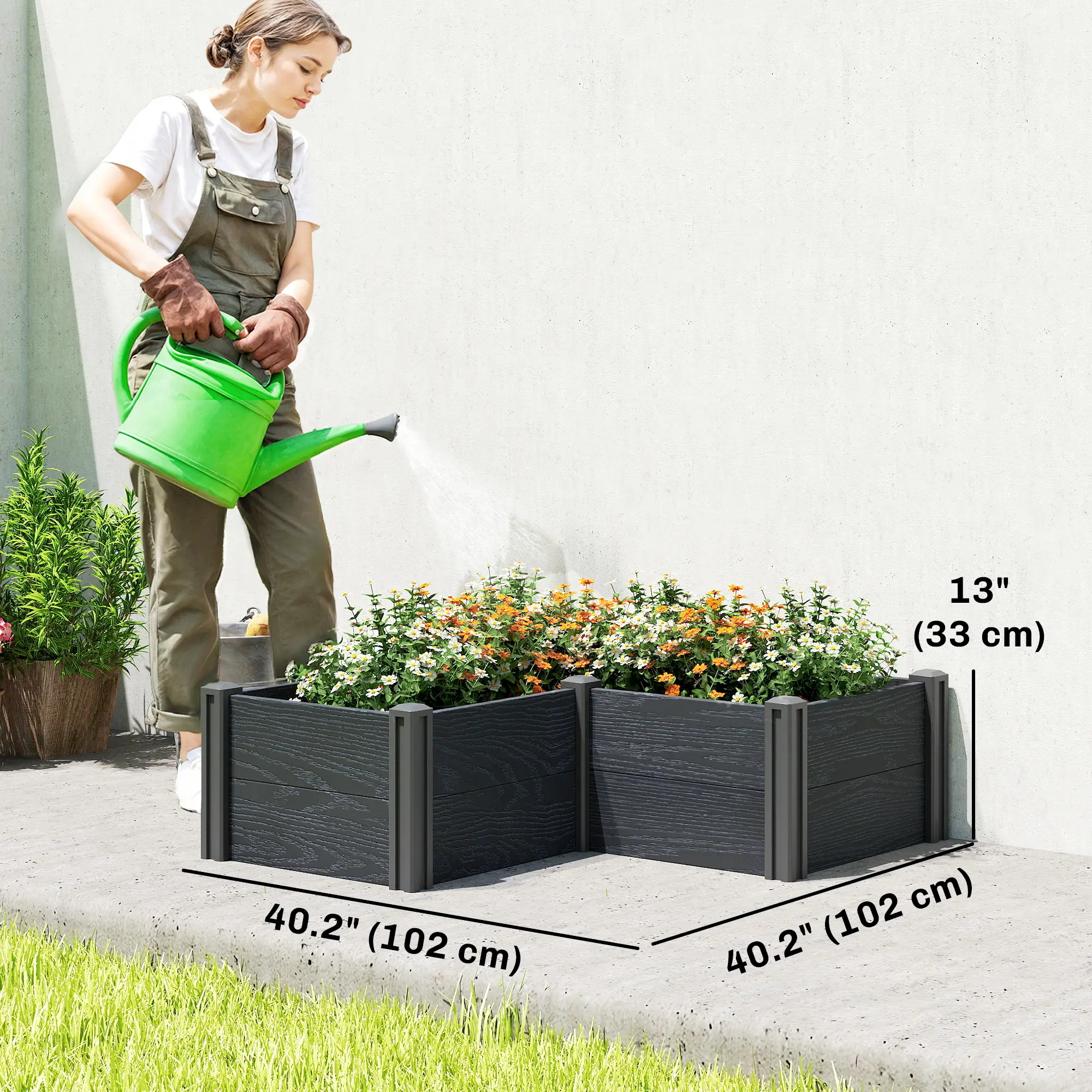 Vinyl Raised Garden Bed Kit, 3 x 3 x 1ft, Elevated Planter Box - Image 3