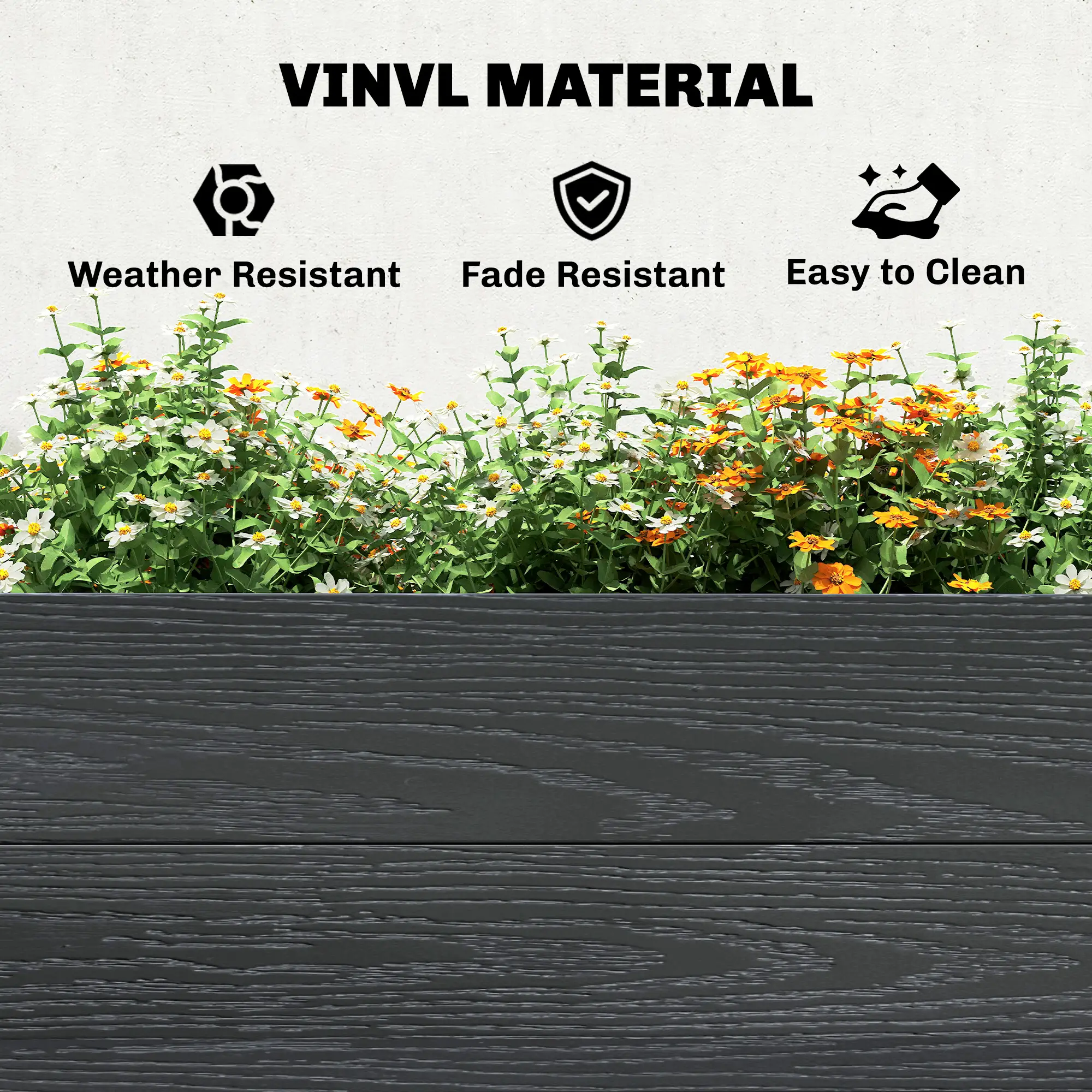 Vinyl Raised Garden Bed Kit, 3 x 3 x 1ft, Elevated Planter Box - Image 7