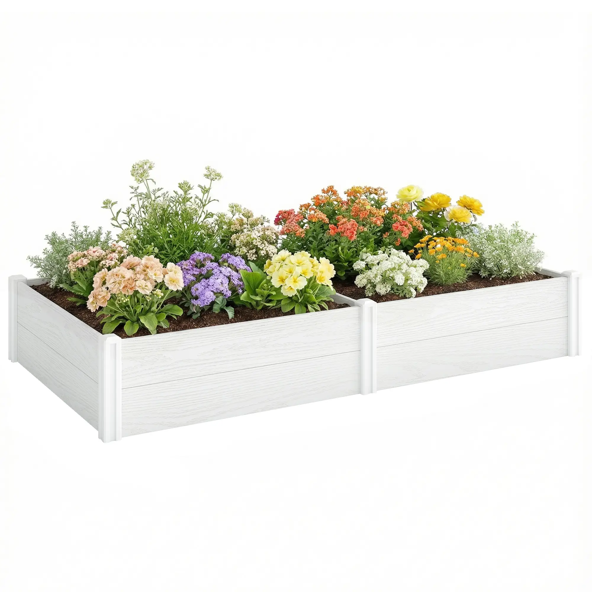 Vinyl Raised Garden Bed Kit, 6.5 x 3 x 1ft, White - Image 11