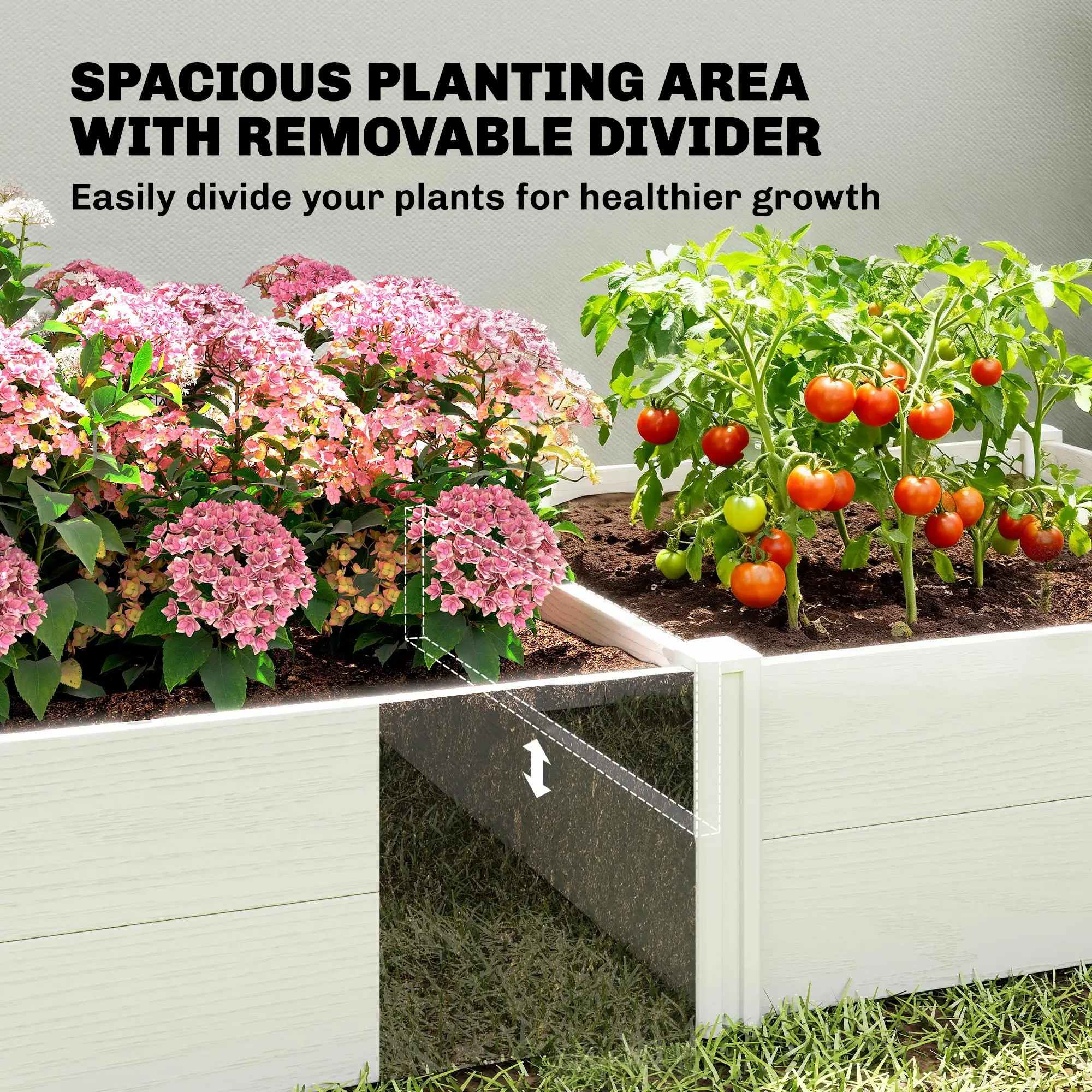 Vinyl Raised Garden Bed Kit, 6.5 x 3 x 1ft, White - Image 5
