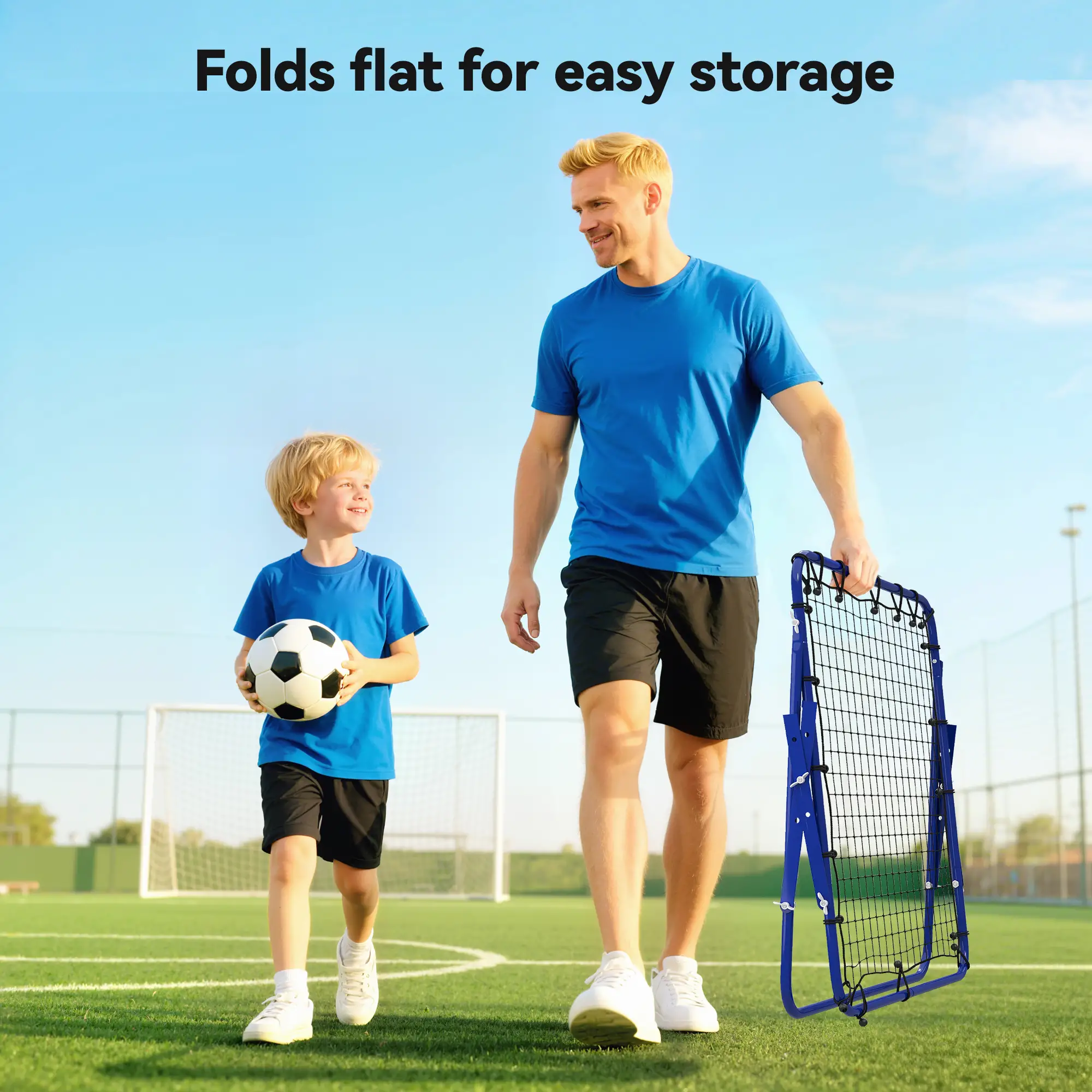 Volleyball Rebounder Net, Football Training Aid, Kickback Target, Blue - Image 4