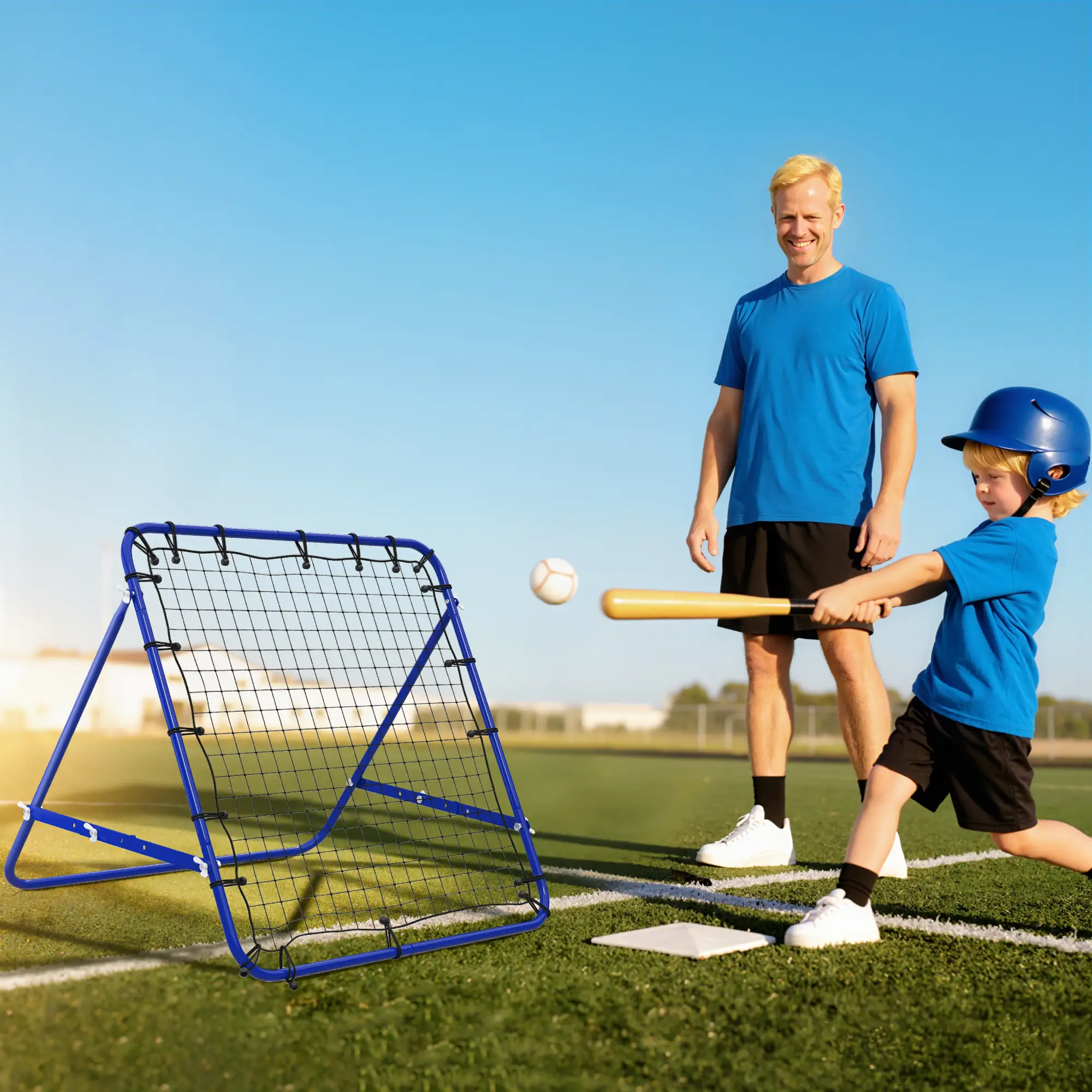 Volleyball Rebounder Net, Football Training Aid, Kickback Target, Blue - Image 7