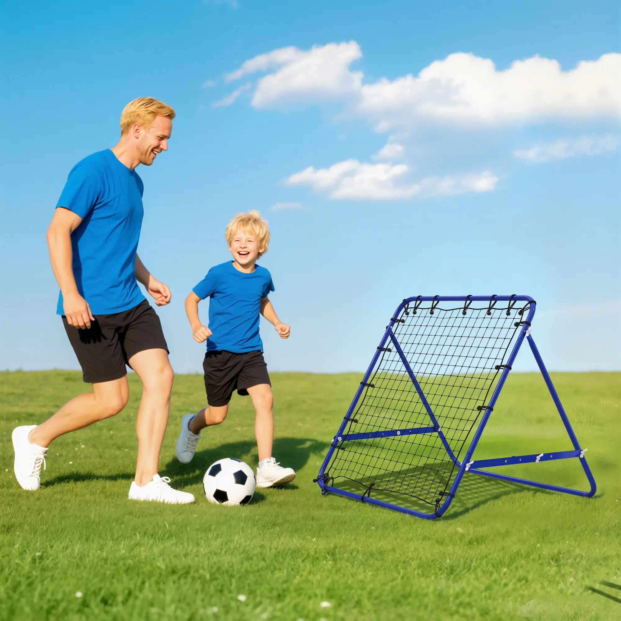 Volleyball Rebounder Net, Football Training Aid, Kickback Target, Blue - Image 8