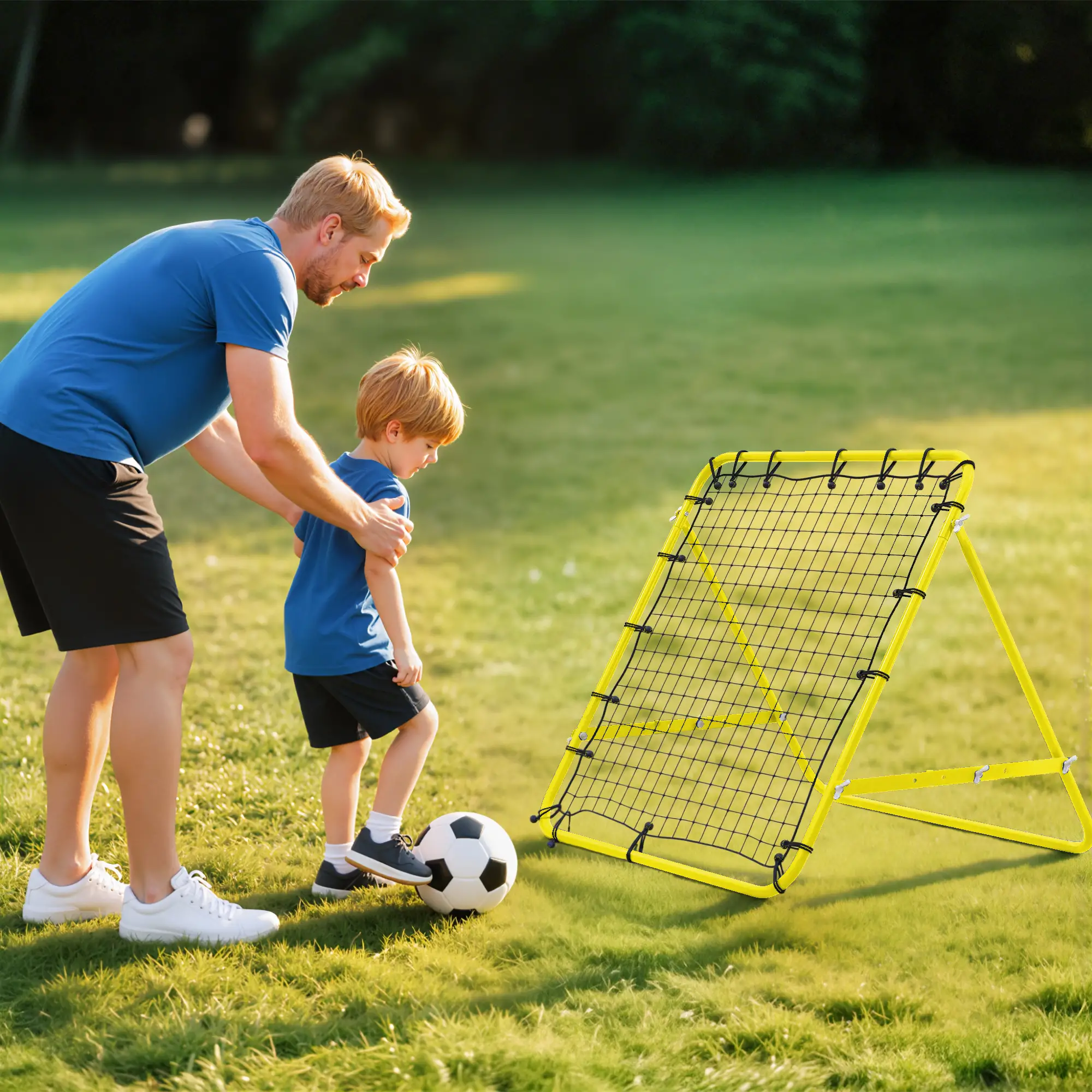 Volleyball Rebounder Net, Football Training Aid, Kickback Target, Yellow - Image 10