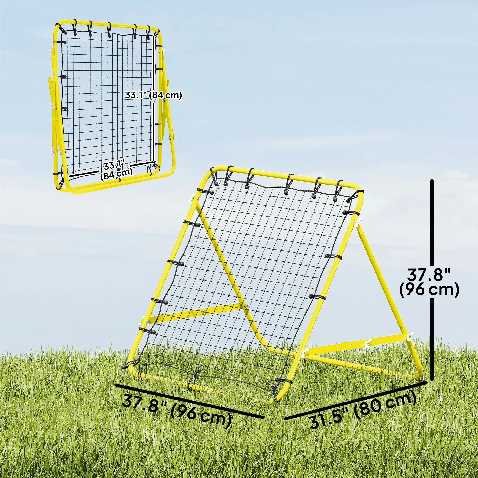 Volleyball Rebounder Net, Football Training Aid, Kickback Target, Yellow - Image 3