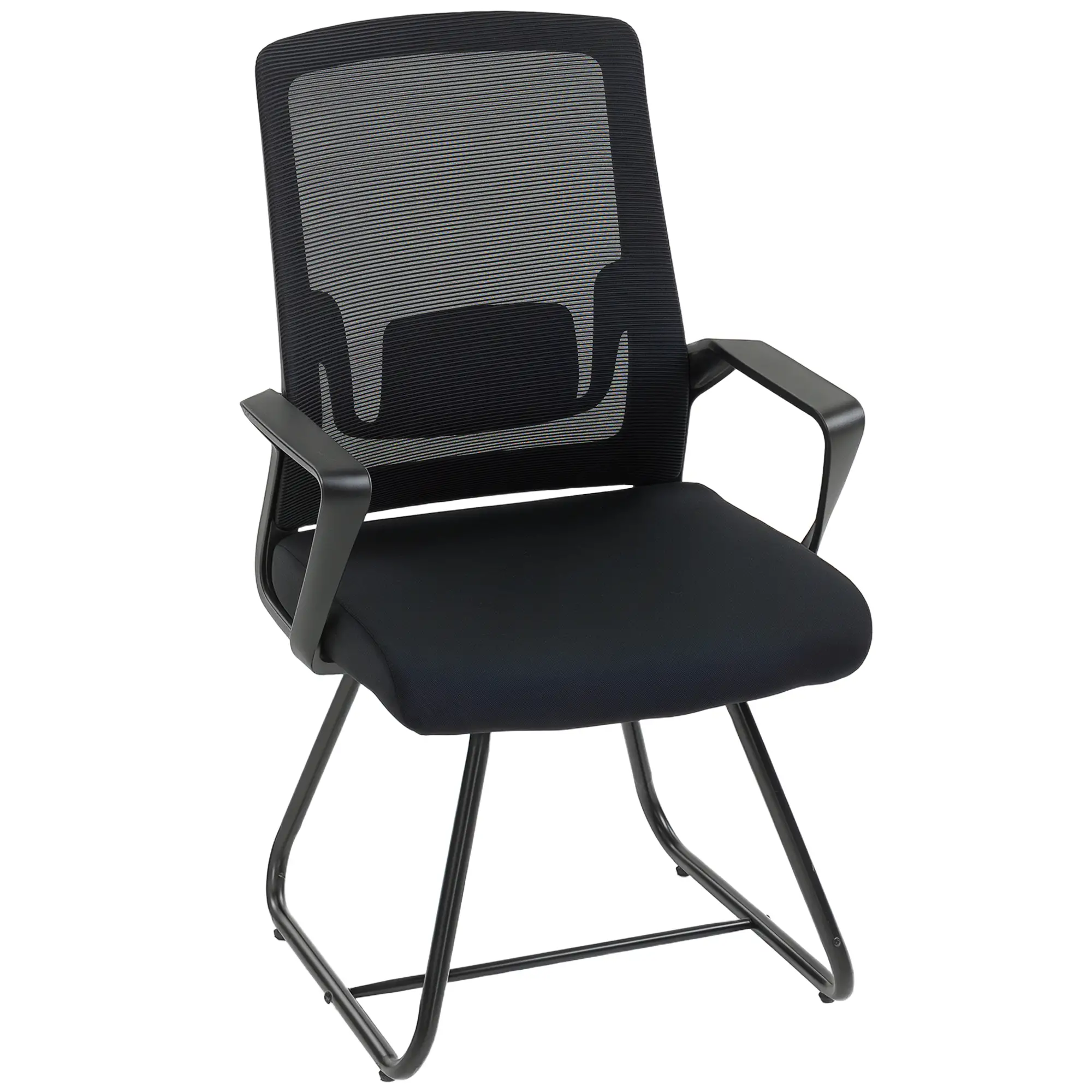 Waiting Room Chair, Desk Chair No Wheels, Mesh Back, Lumbar Support, Metal Base - Image 11