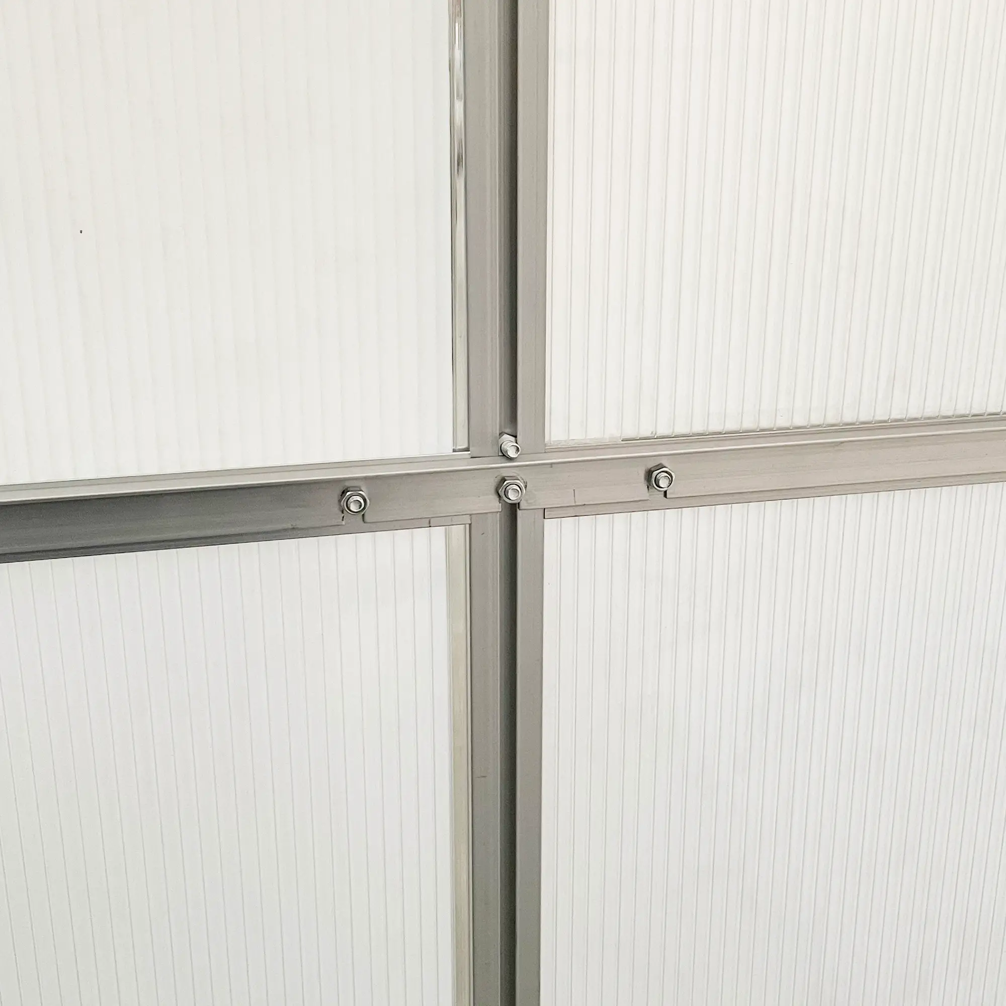 Walk-In Garden Greenhouse, Aluminum Polycarbonate, Roof Vent, 8' x 4' x 7', Silver - Image 9