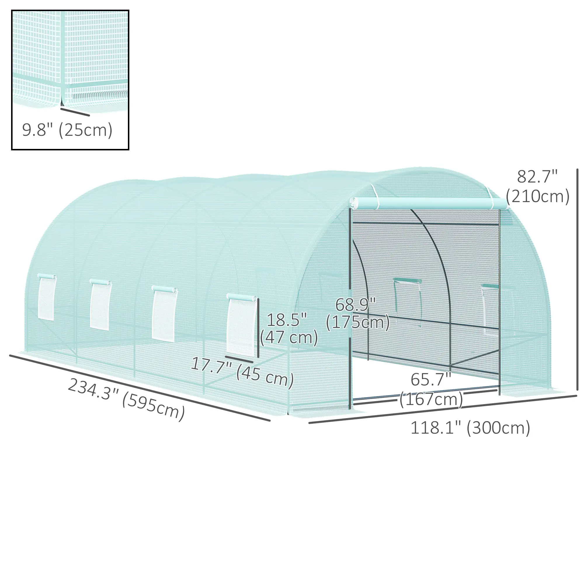 Walk-In Greenhouse 20x10x7ft, Heavy Duty, Outdoor Plant Grow House - Image 3