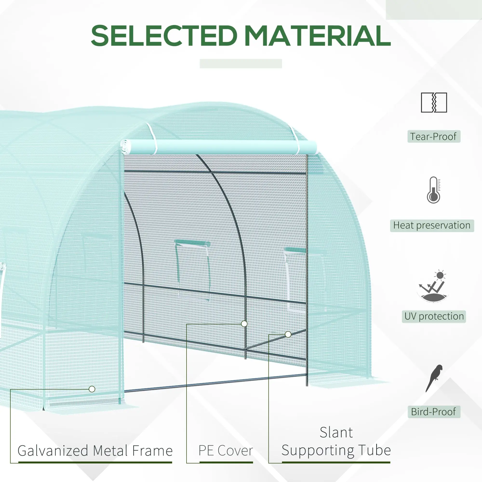 Walk-In Greenhouse 20x10x7ft, Heavy Duty, Outdoor Plant Grow House - Image 4
