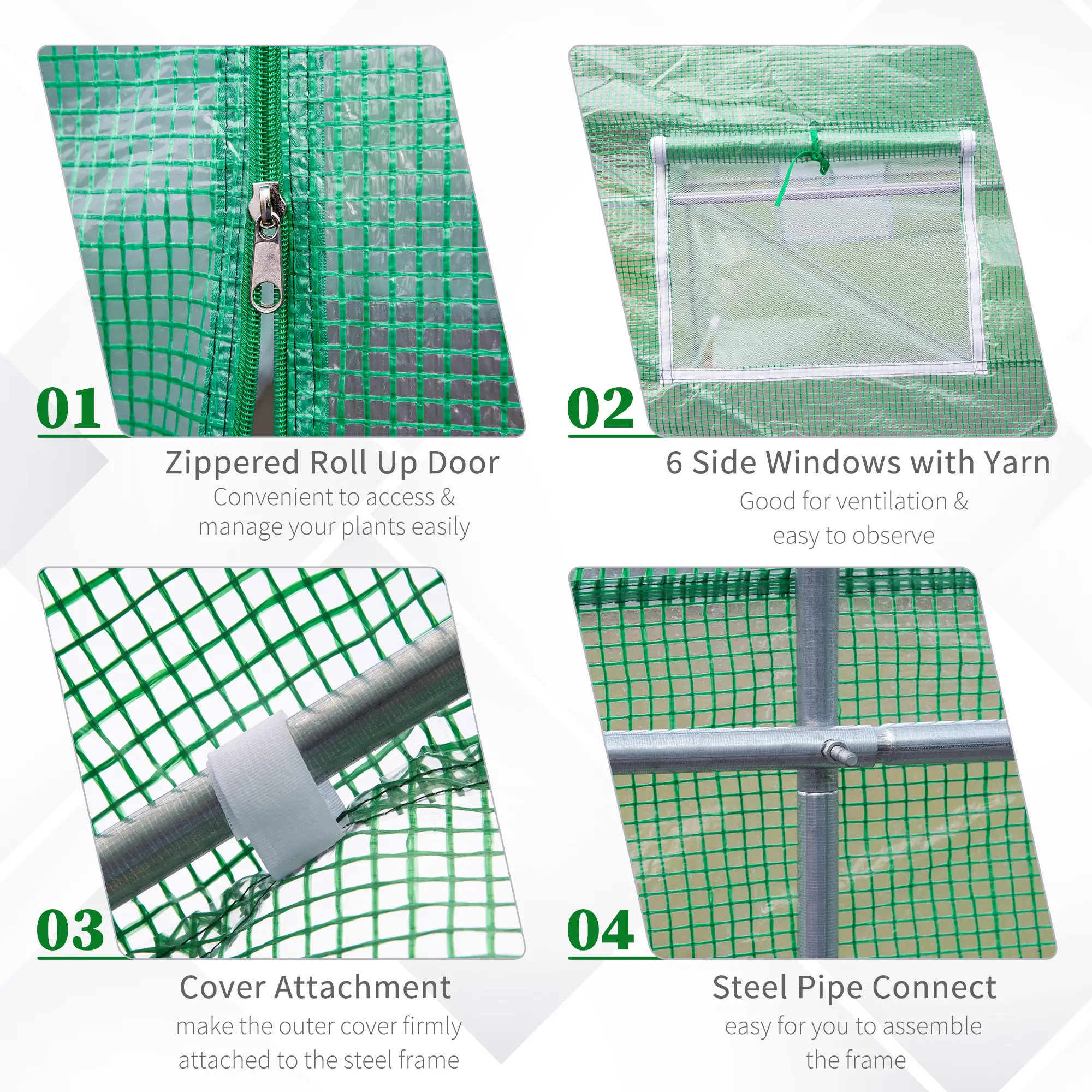 Walk-In Greenhouse, Portable Garden Plant Greenhouse, Premium Steel Frame - Image 5