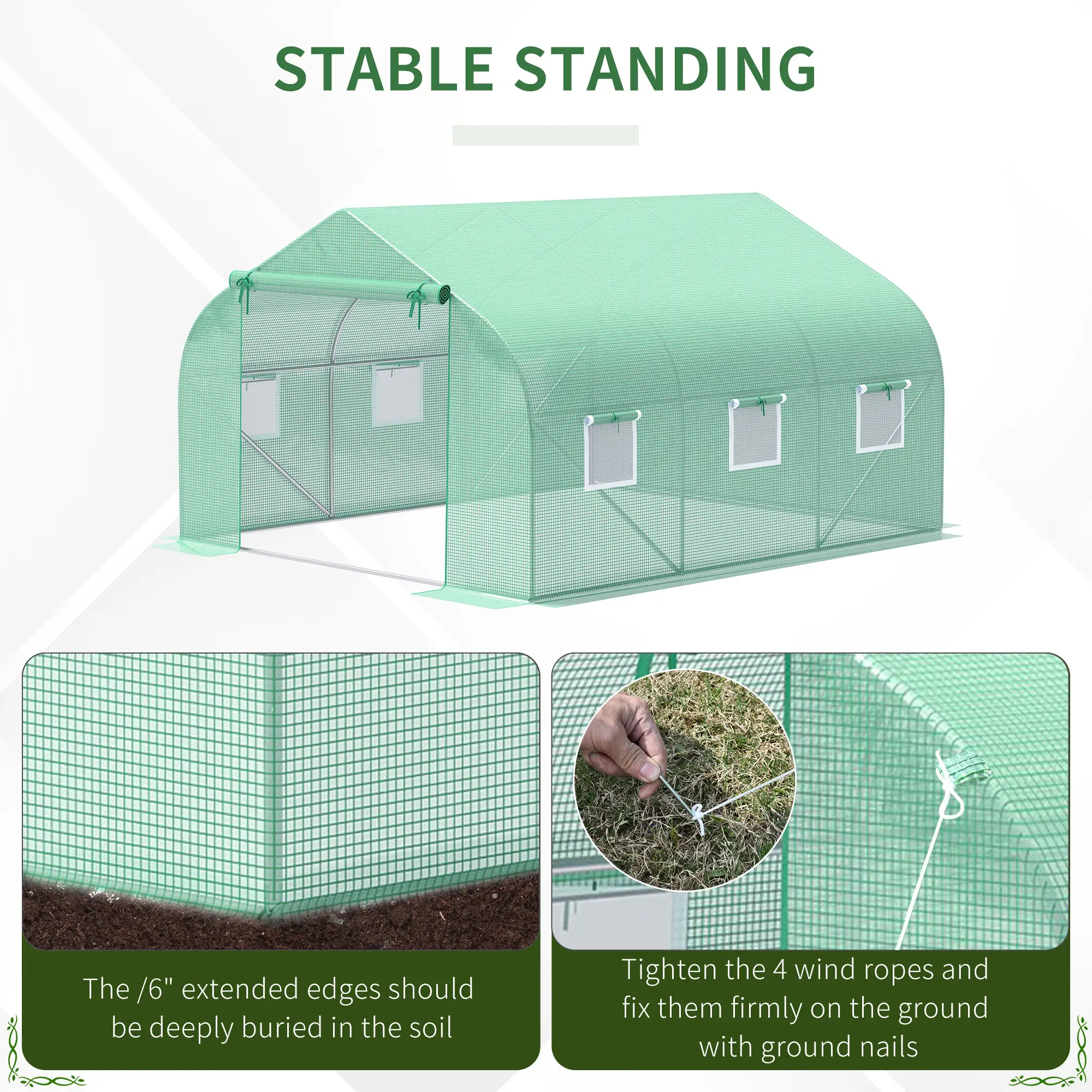 Walk-In Greenhouse, Portable Garden Plant Greenhouse, Premium Steel Frame - Image 7