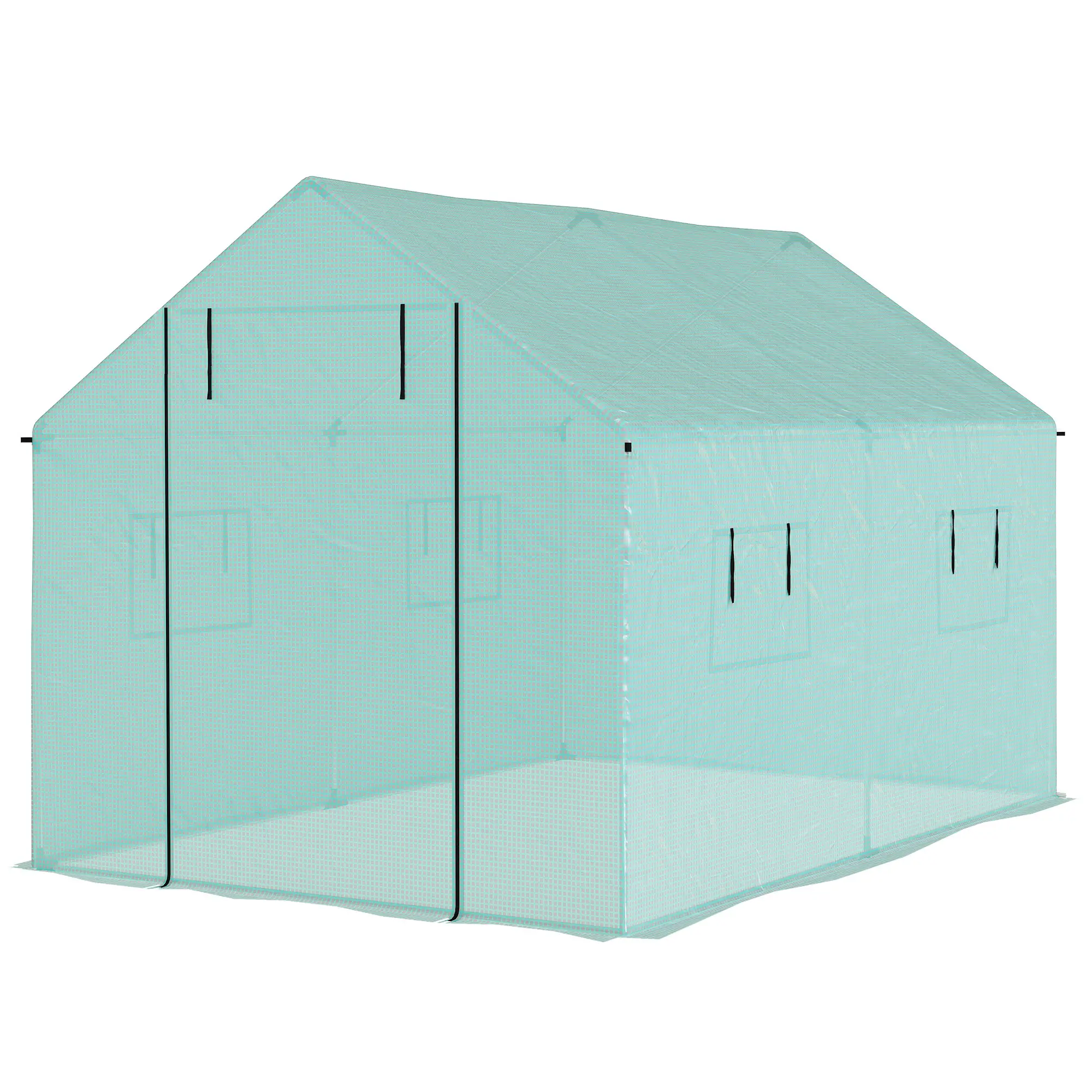 Walk-in Tunnel Greenhouse, UV-Resistant, 6.6' x 10' x 6.6', Green