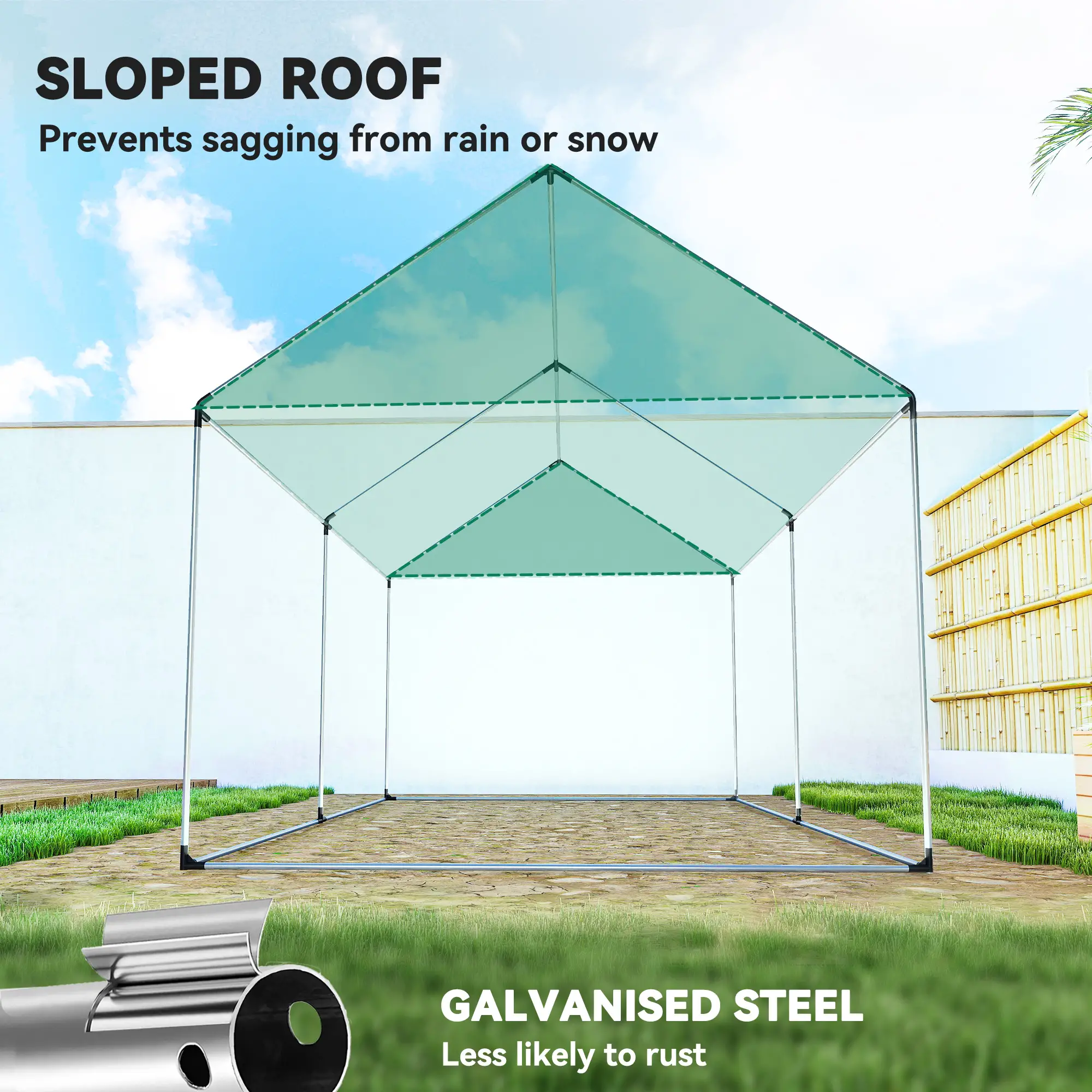 Walk-in Tunnel Greenhouse, UV-Resistant, 6.6' x 10' x 6.6', Green - Image 5