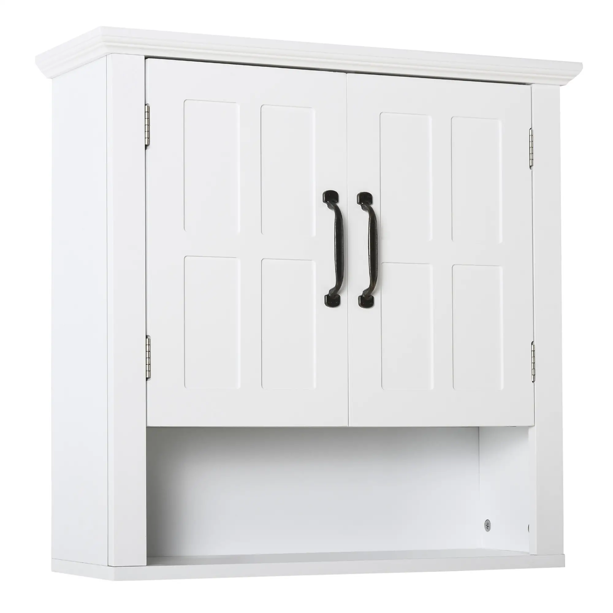 Wall Mount Bathroom Cabinet, 2 Doors, Adjustable Shelf, White