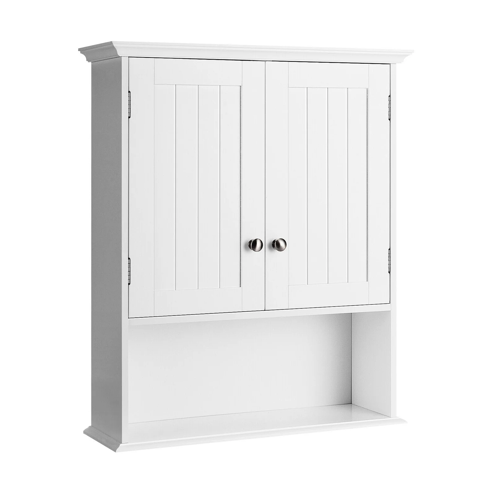 Wall Mount Bathroom Cabinet, With Doors and Shelves, White - Image 4