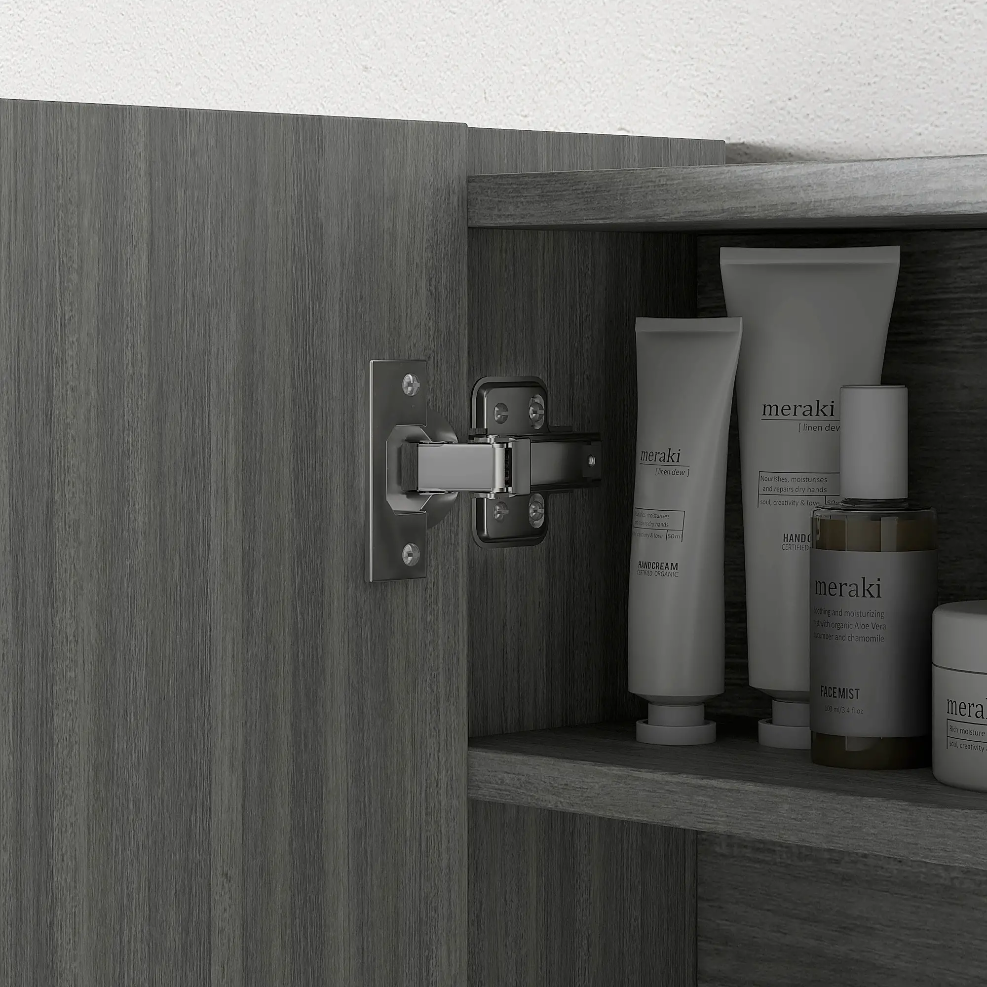 Wall Mount Mirrored Medicine Cabinet, Adjustable Shelf, Double Soft Closing Doors, Grey - Image 10