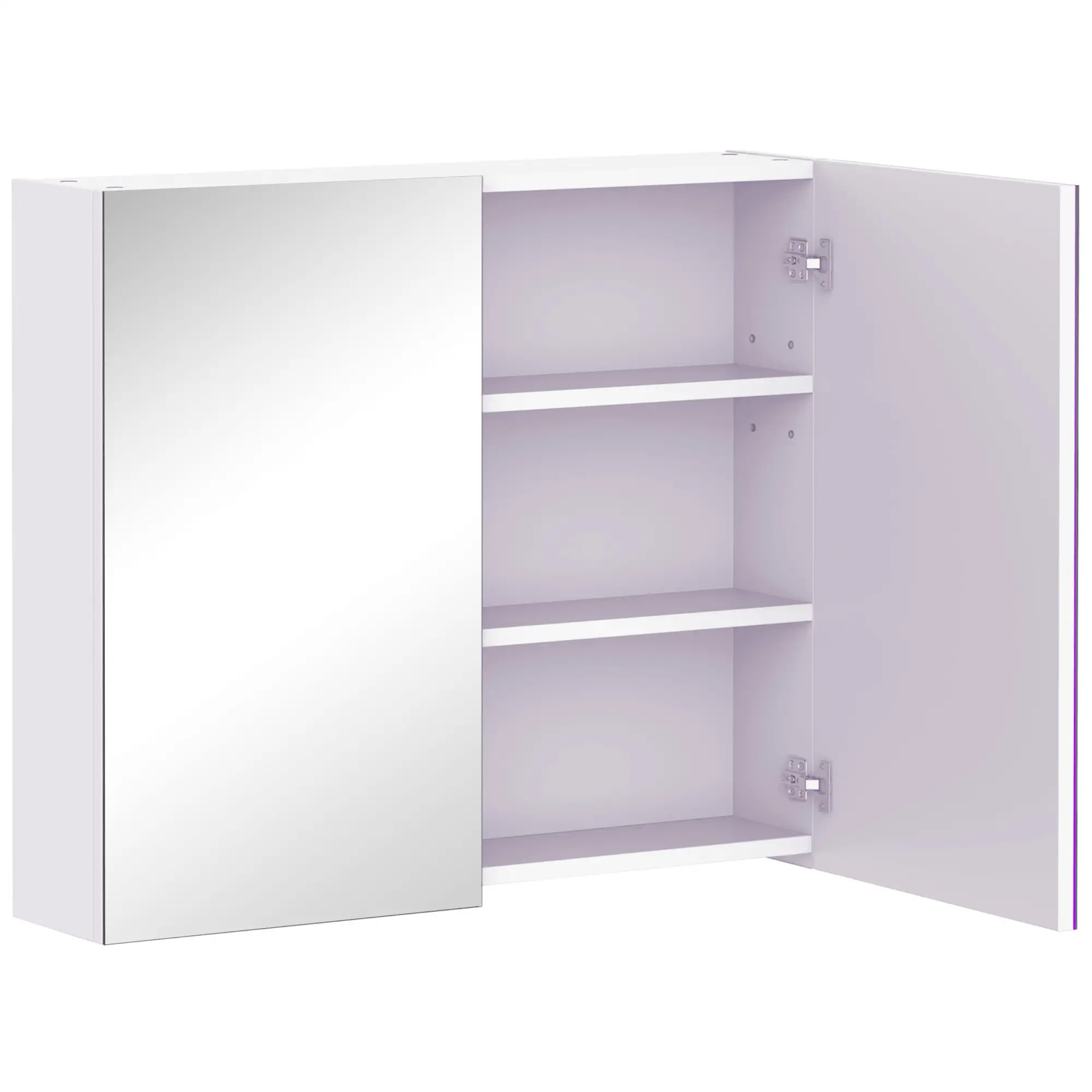 Wall Mount Mirrored Medicine Cabinet, Adjustable Shelf, Double Soft Closing Doors, Light Lilac - Image 10