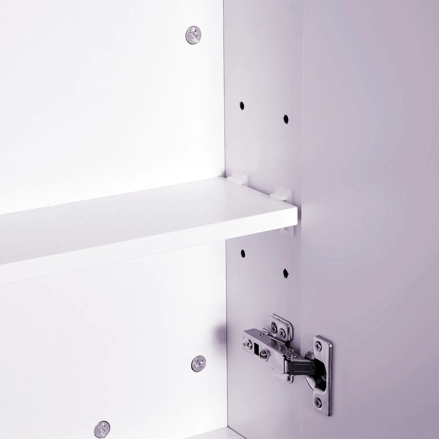 Wall Mount Mirrored Medicine Cabinet, Adjustable Shelf, Double Soft Closing Doors, Light Lilac - Image 9