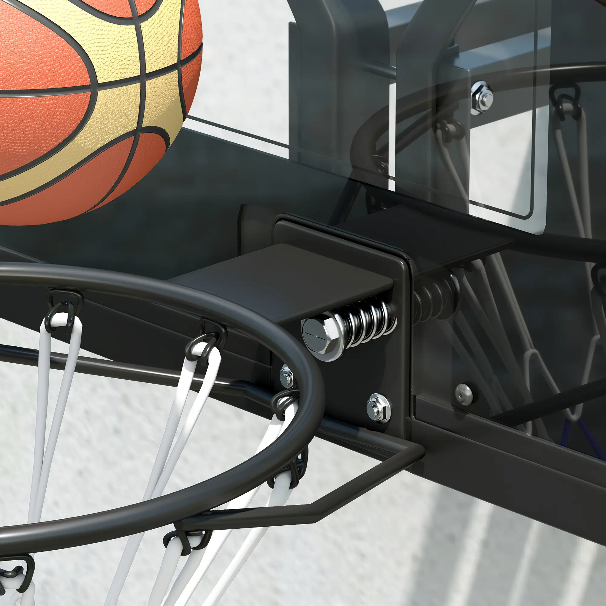Wall Mounted Basketball Hoop, 43" Shatter Resistant Backboard, All Weather Net - Image 10