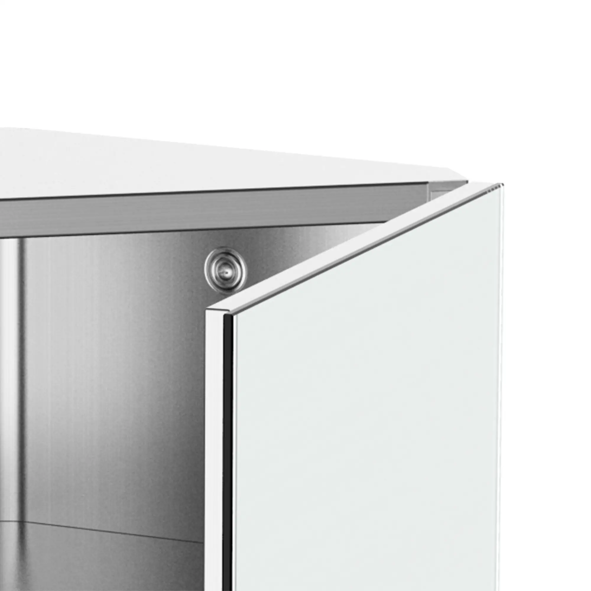 Wall Mounted Bathroom Corner Mirror Cabinet, Single Door, Stainless Steel - Image 10