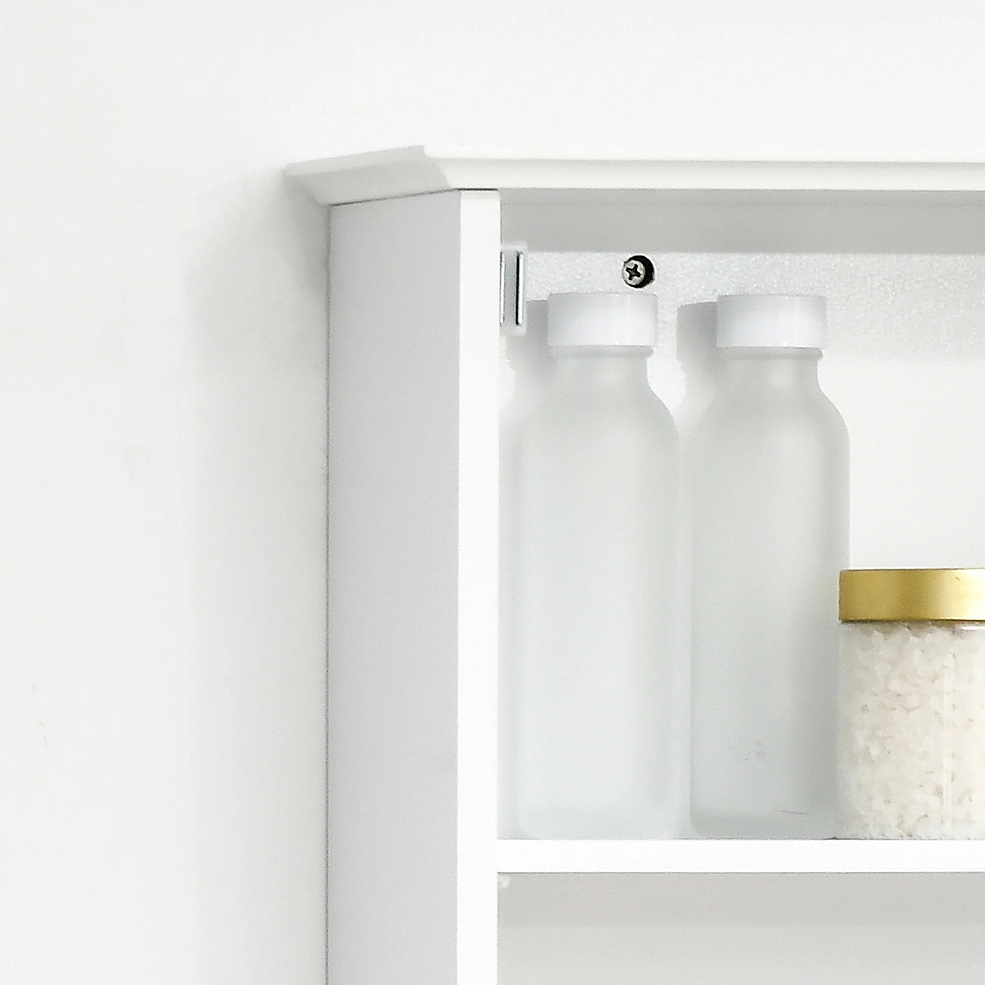Wall Mounted Bathroom Mirror Cabinet, 3 Shelf Organizer, White - Image 7