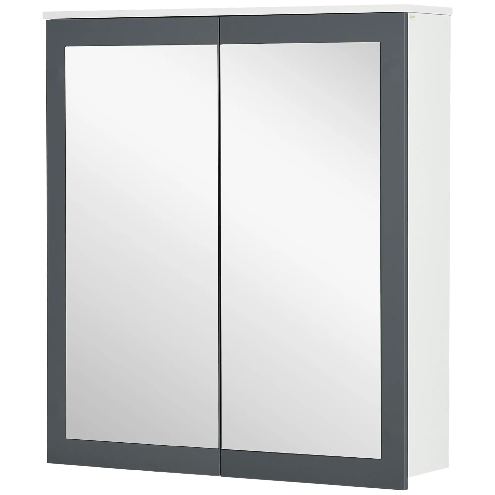 Wall Mounted Bathroom Mirror Cabinet, Double Doors, Adjustable Shelves, White - Image 11