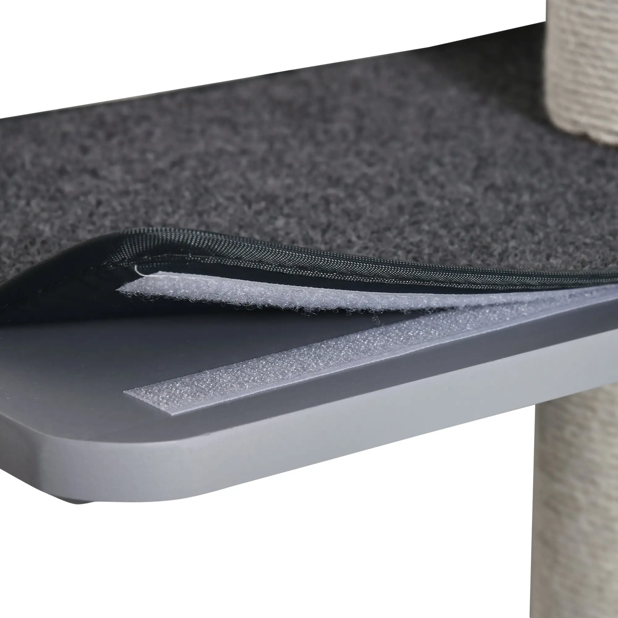 Wall-Mounted Cat Shelf, 4 Platforms, 3 Scratching Posts, Light Grey - Image 8