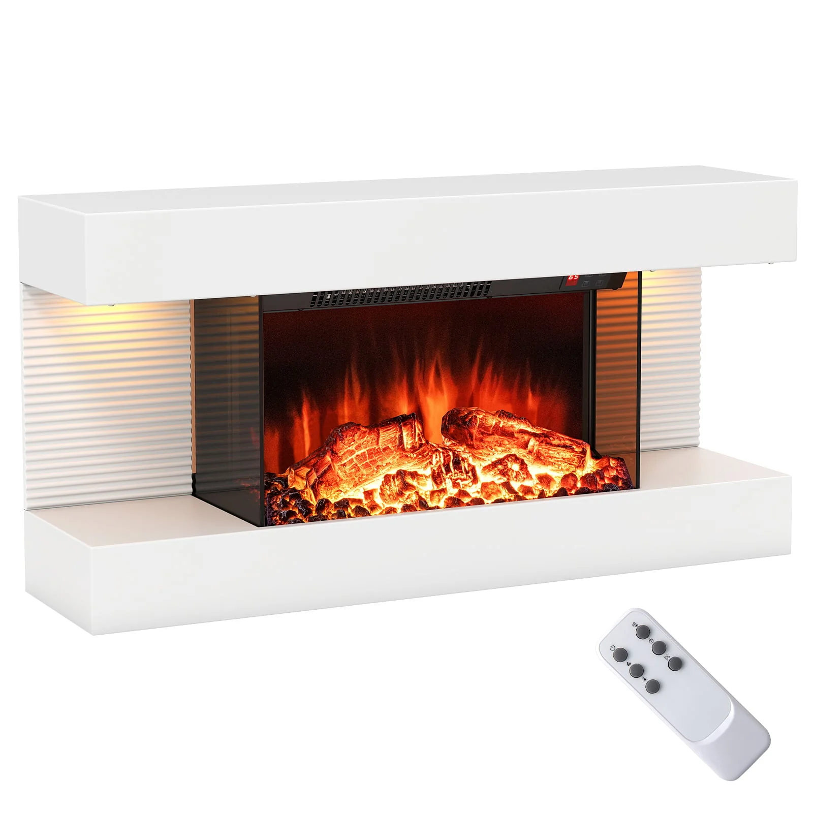 Wall Mounted Electric Fireplace, 18/36 Inch, 32/50 Inch Wide Floating Mantle - Image 4