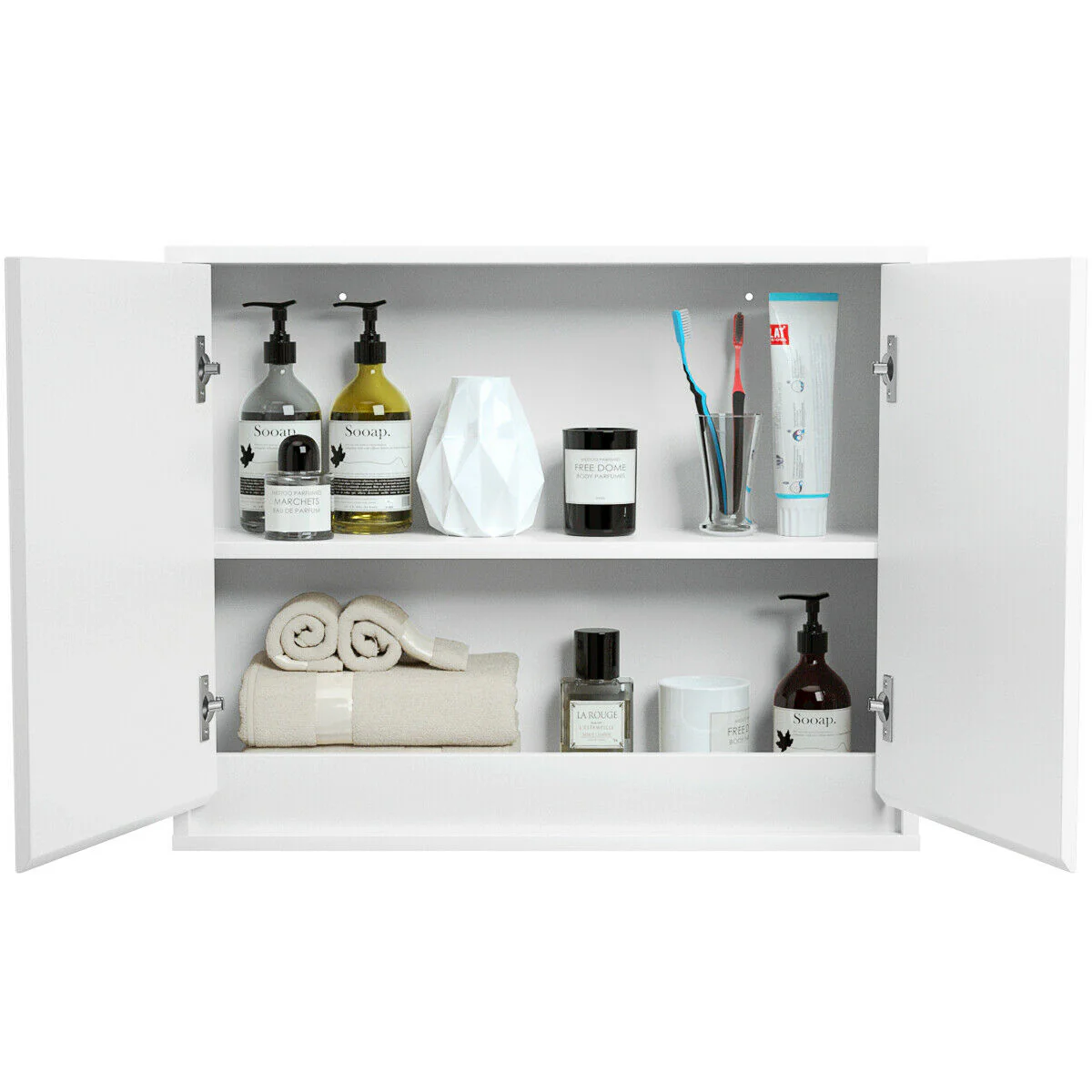 Wall Mounted Medicine Cabinet, 2 Door, White - Image 8