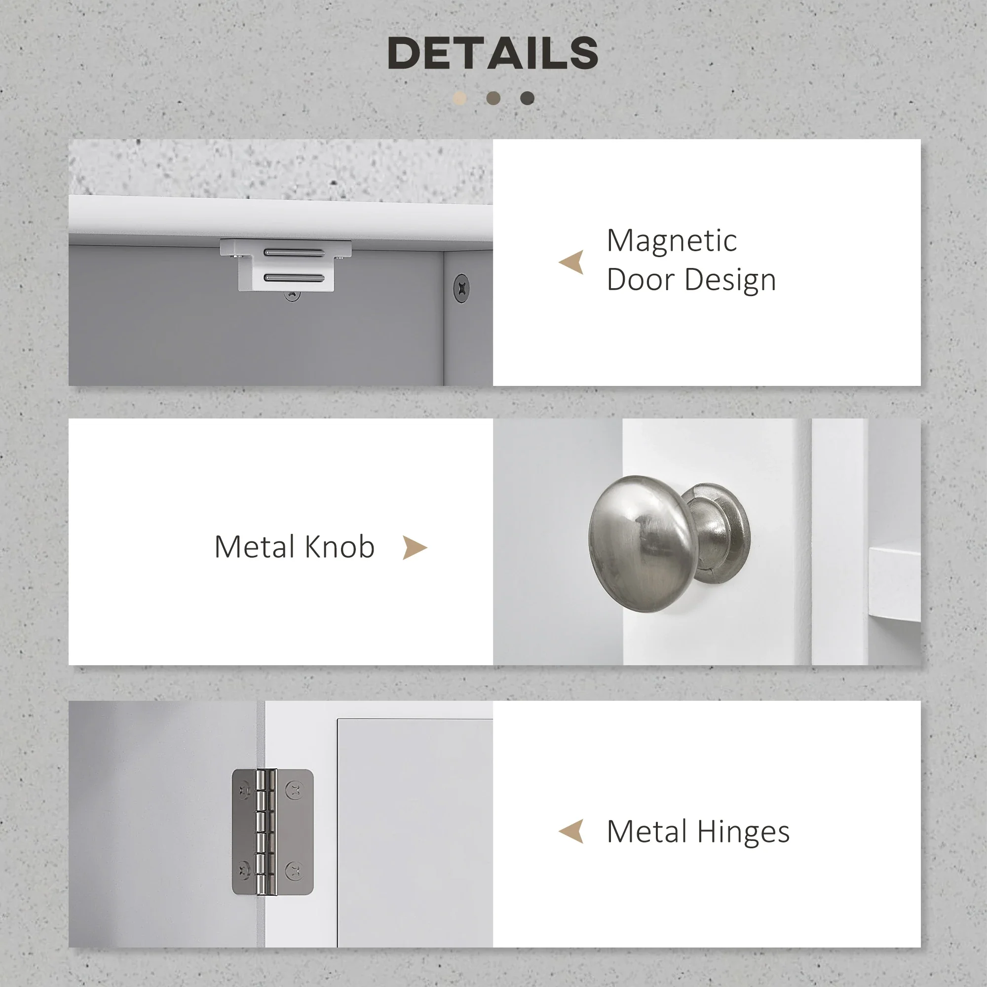 Wall-Mounted Medicine Cabinet, Bathroom Mirror with Shelves, White - Image 7
