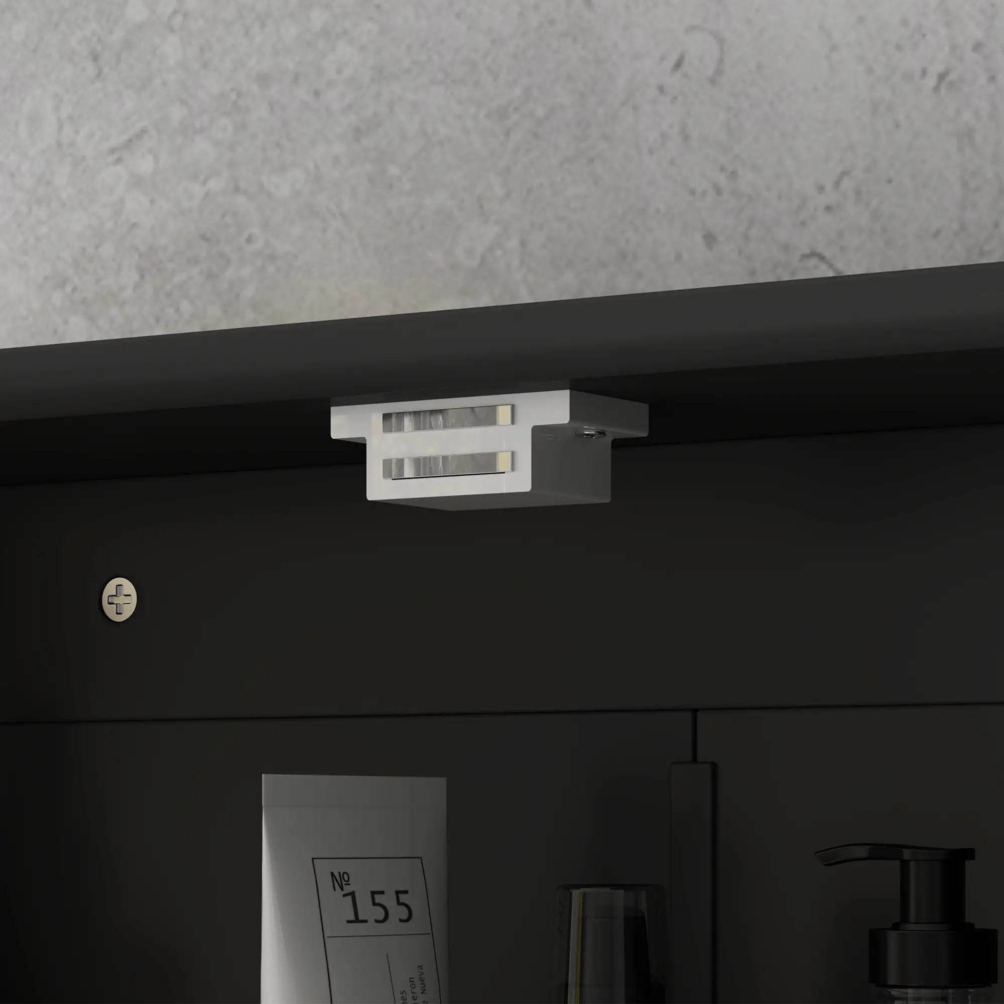 Wall-Mounted Medicine Cabinet, Double Doors, Open Shelf, Adjustable, Black - Image 10