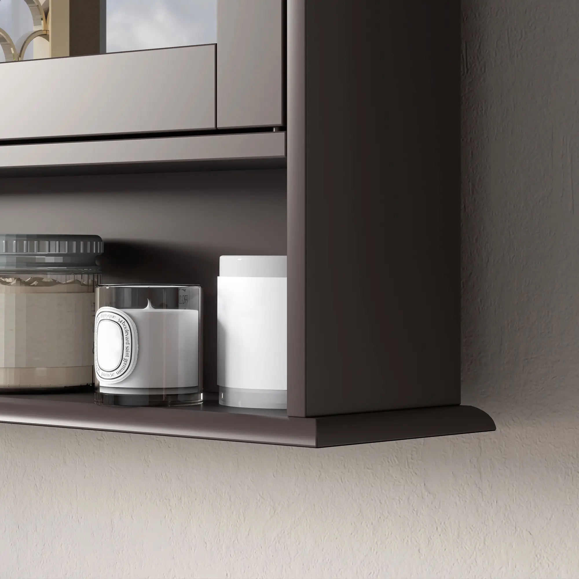 Wall-Mounted Medicine Cabinet, Double Doors, Open Shelf, Adjustable, Dark Brown - Image 9