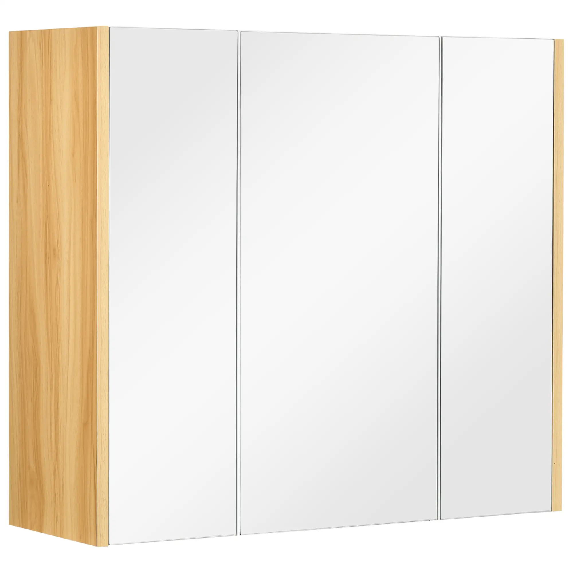 Wall Mounted Medicine Cabinet, Mirror, 3 Doors, Adjustable Shelves, White - Image 11