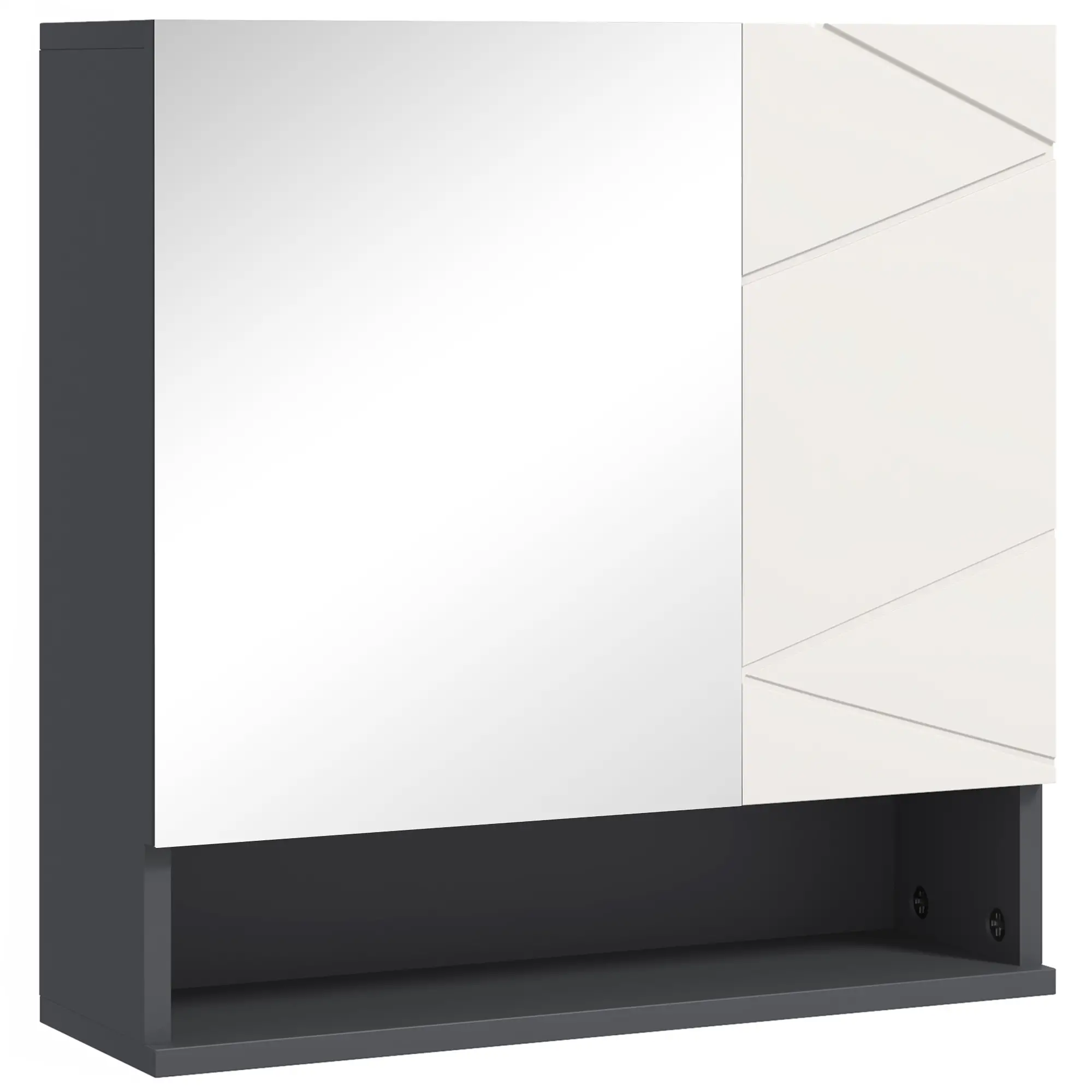 Wall Mounted Medicine Cabinet, Mirrored Door, Adjustable Shelf, Light Grey - Image 11