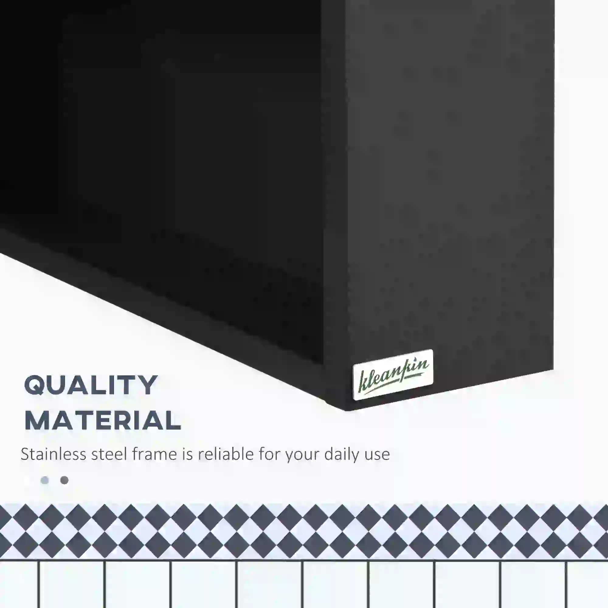 Wall-Mounted Medicine Cabinet, Single Door with Shelves, Stainless Steel Frame, Black - Image 6