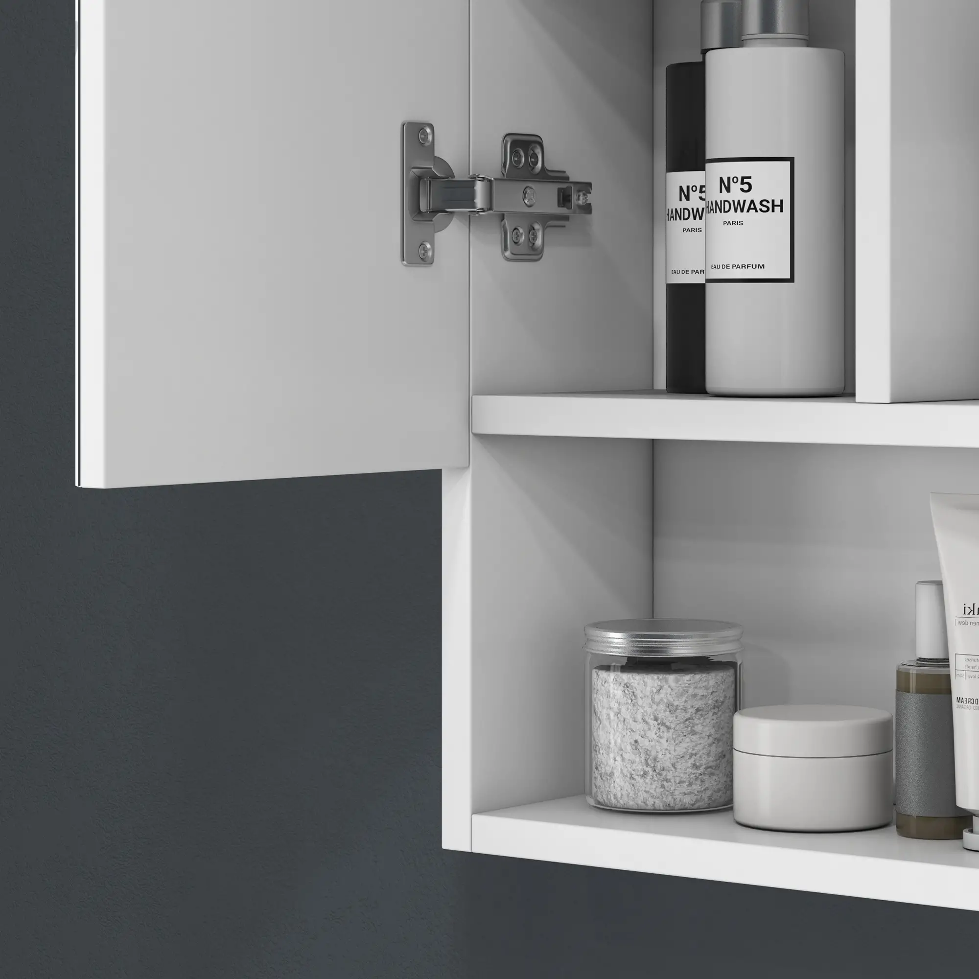 Wall Mounted Medicine Cabinet with Mirror, Adjustable Shelves, White - Image 10