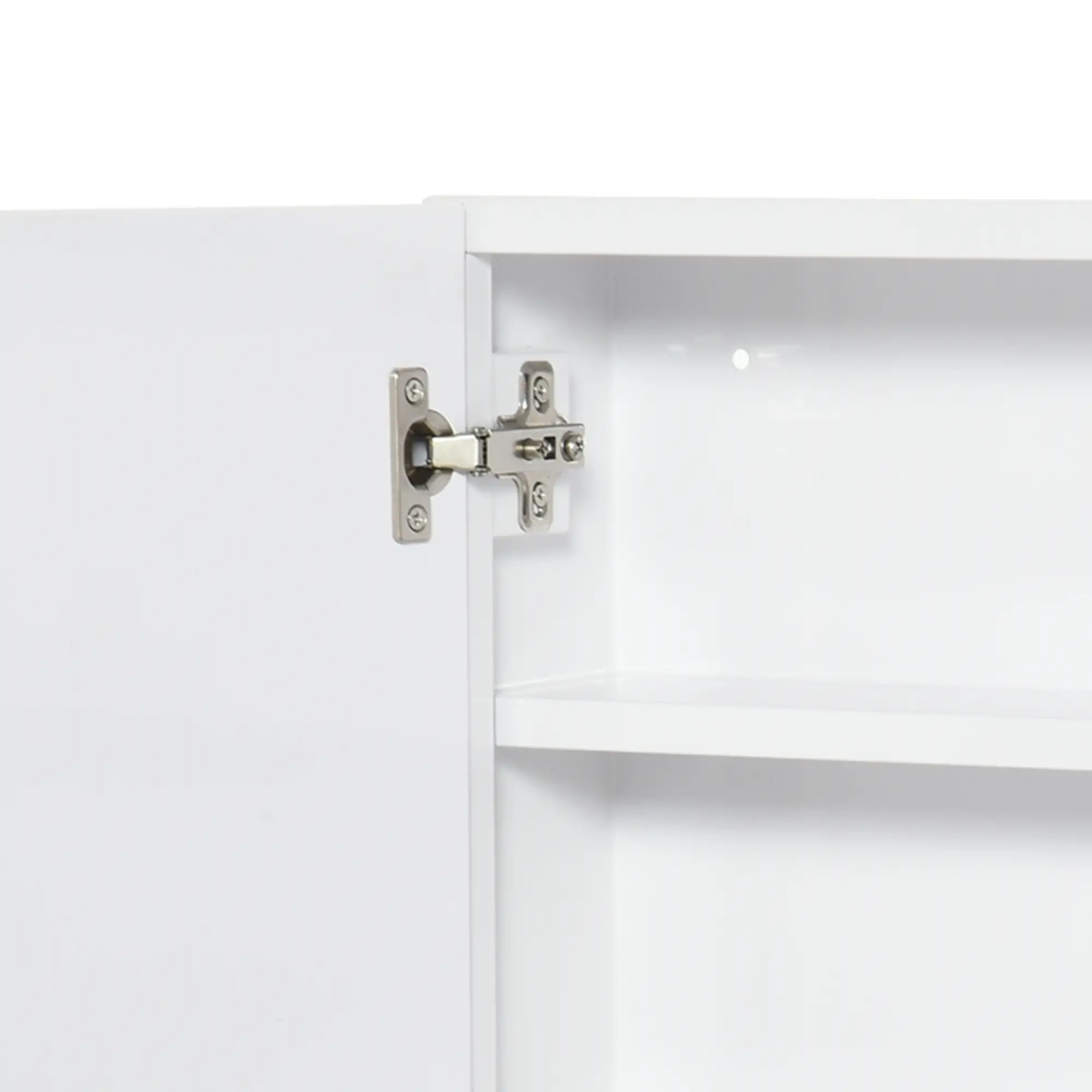 Wall Mounted Mirror Cabinet, Bathroom Medicine, 2 Doors, 3-Tier Shelving, White - Image 10