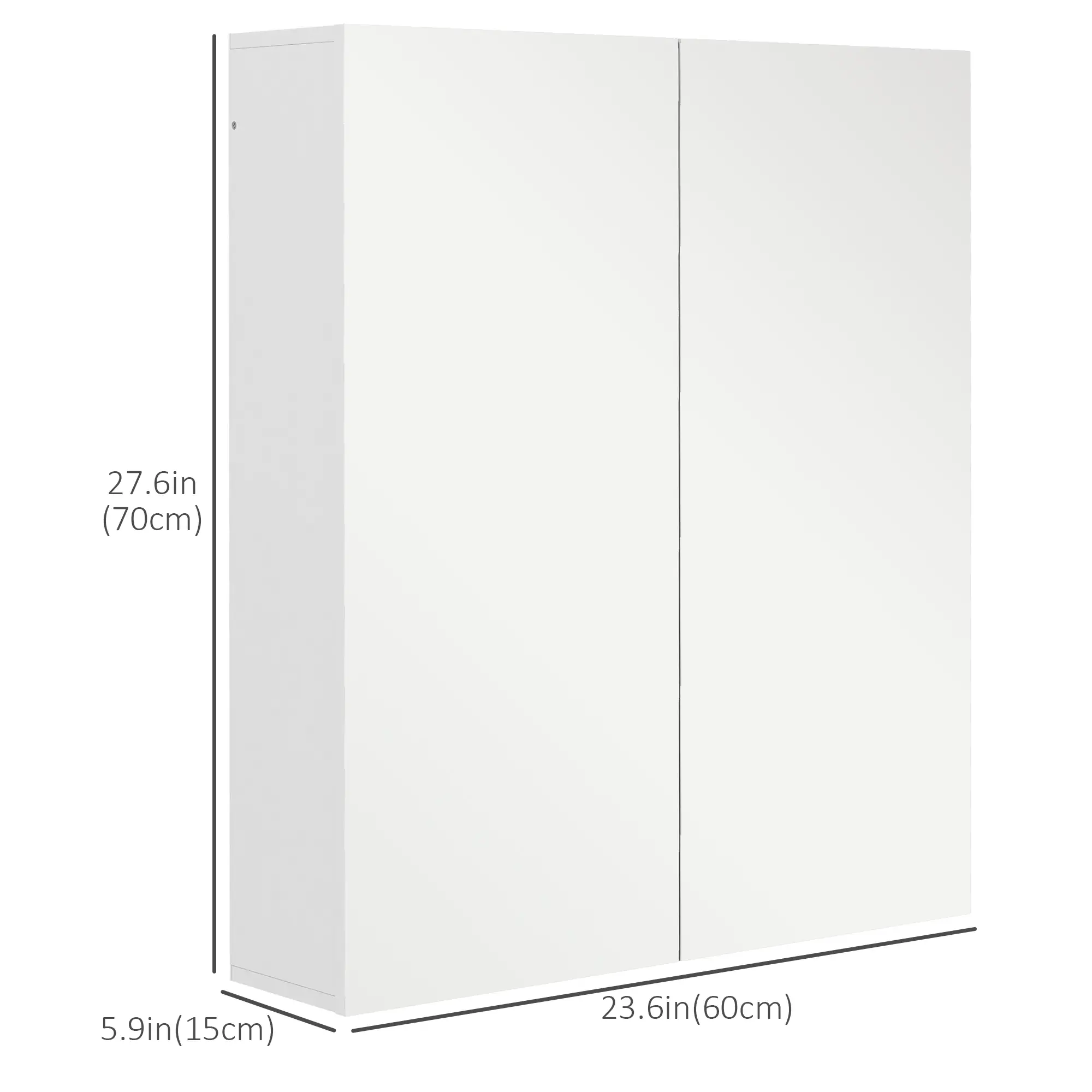 Wall Mounted Mirror Cabinet, Bathroom Medicine, 2 Doors, Adjustable Shelf - Image 3