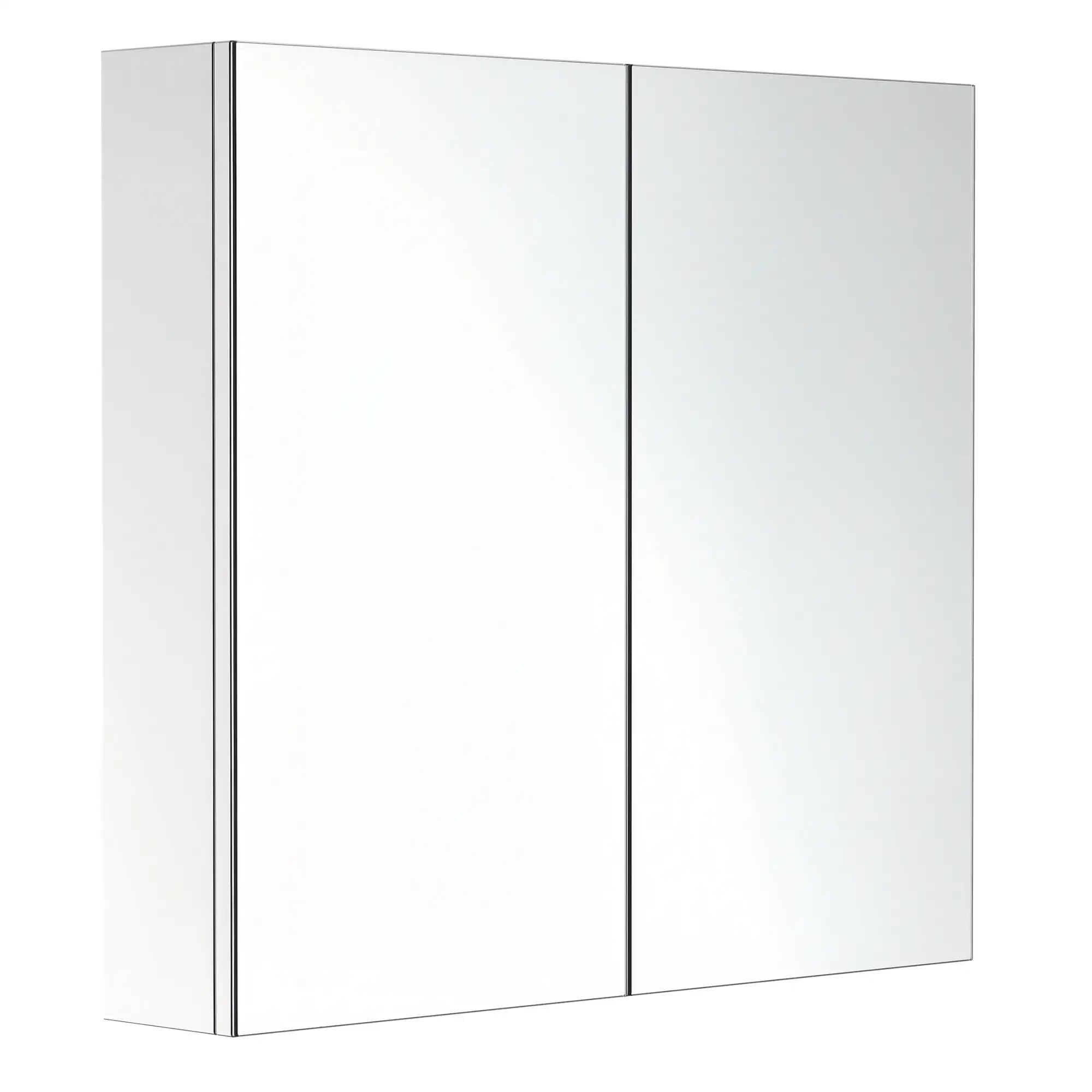 Wall Mounted Mirror Cabinet, Bathroom Medicine Cabinet, 2 Doors, 3-Tier Shelving, Silver - Image 11