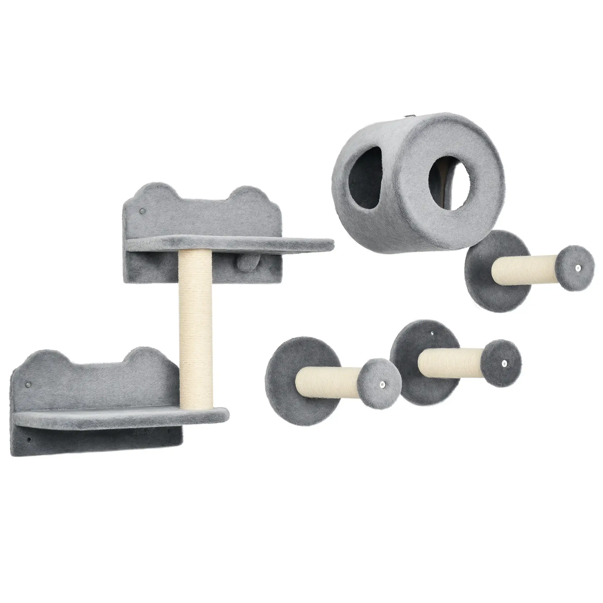 Wall-Mounted Pet Climbing Shelf Set, Grey - Image 11