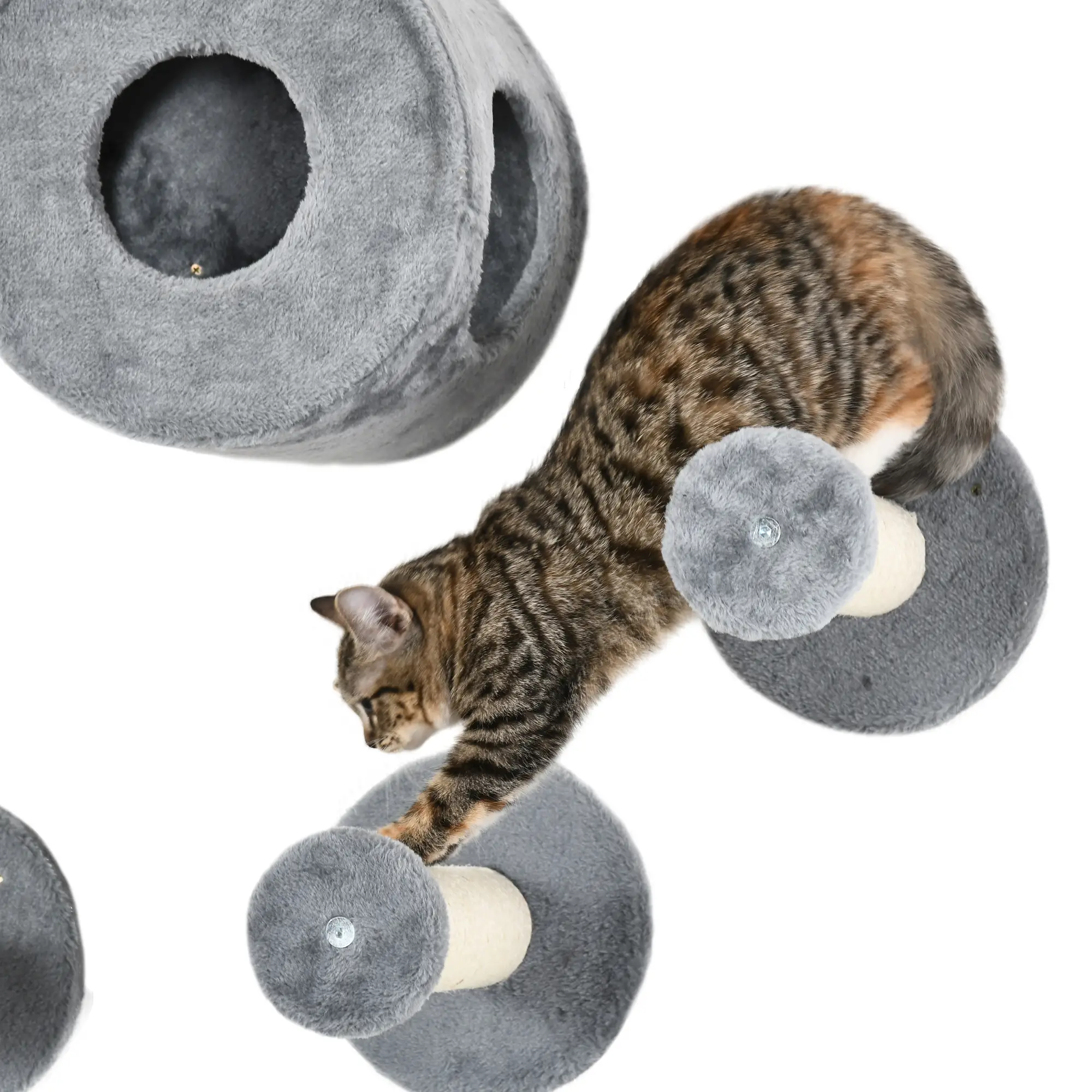 Wall-Mounted Pet Climbing Shelf Set, Grey - Image 9