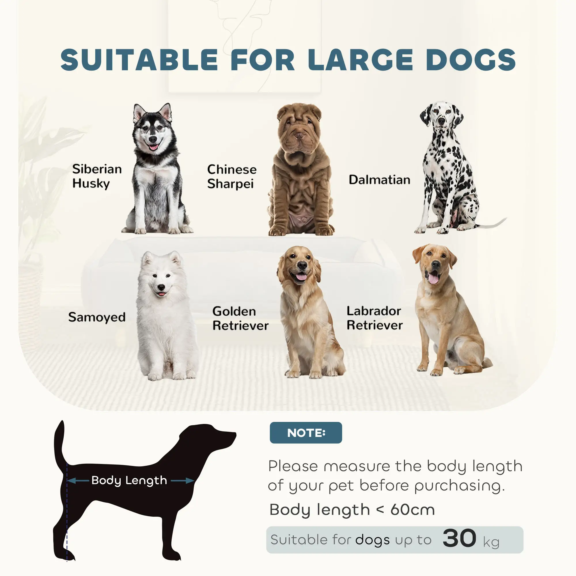 Washable Dog Sofa For Large Dogs, Elevated Pet Couch, Dark Blue - Image 4